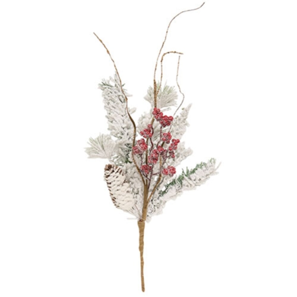 Winter Pine &#x26; Berry Floral Pick for Christmas Decoration 15 Inch