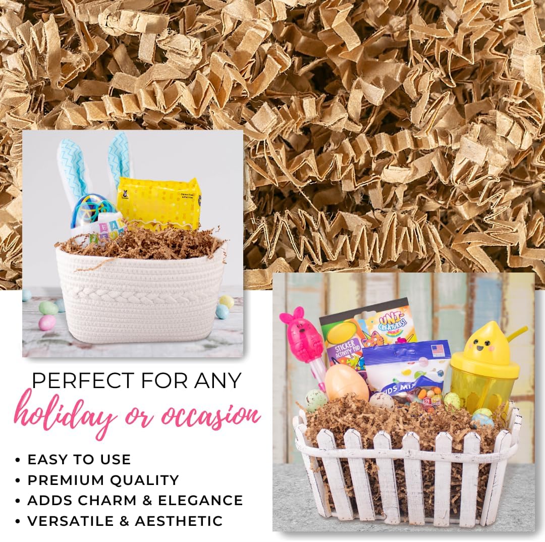 2 LB - Kraft - Crinkle Cut Paper Shred Filler great for Gift Wrapping, Basket Filling, Birthdays, Weddings, Anniversaries