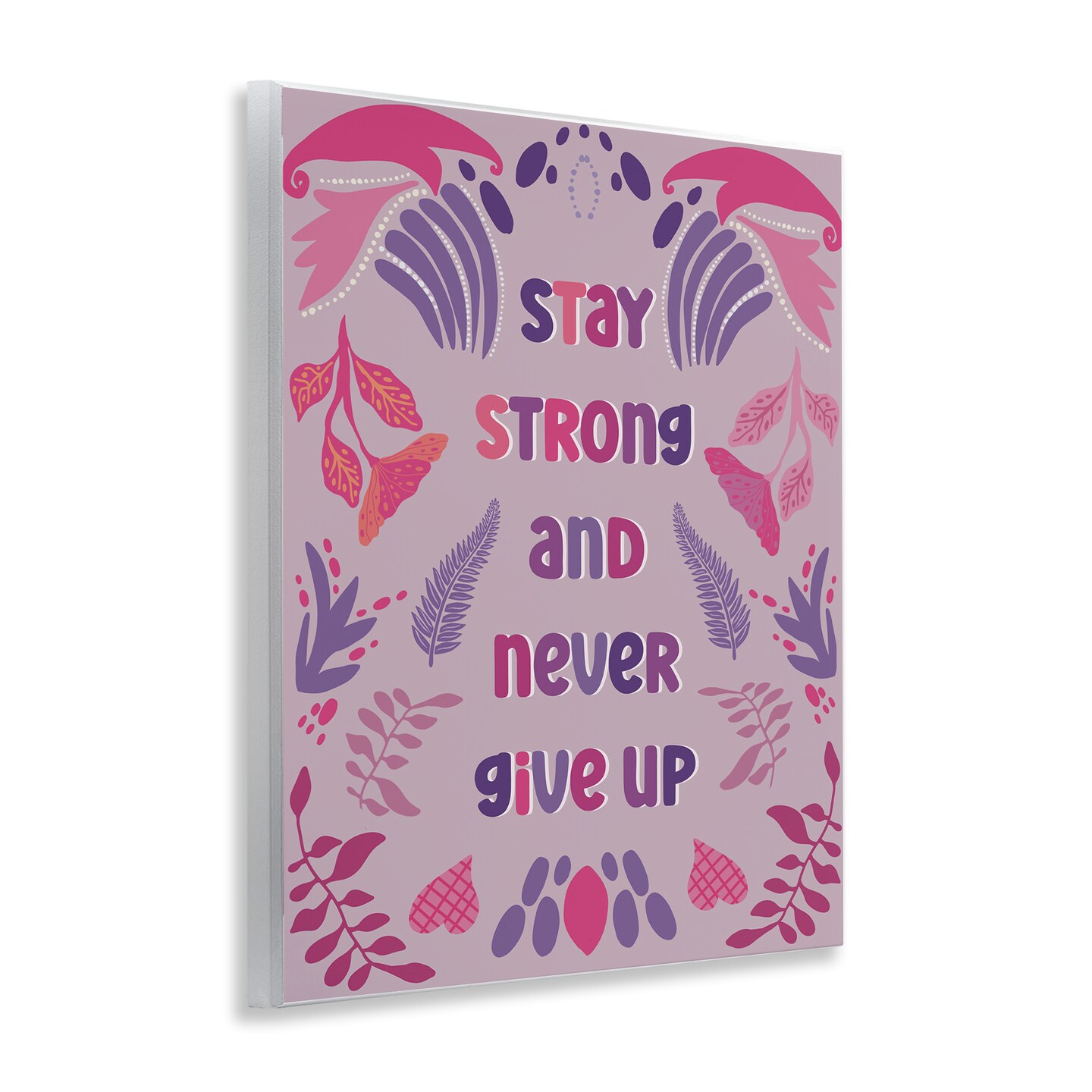 Stupell Industries Never Give Up on Purple Wall Plaque Design by Julia Frost