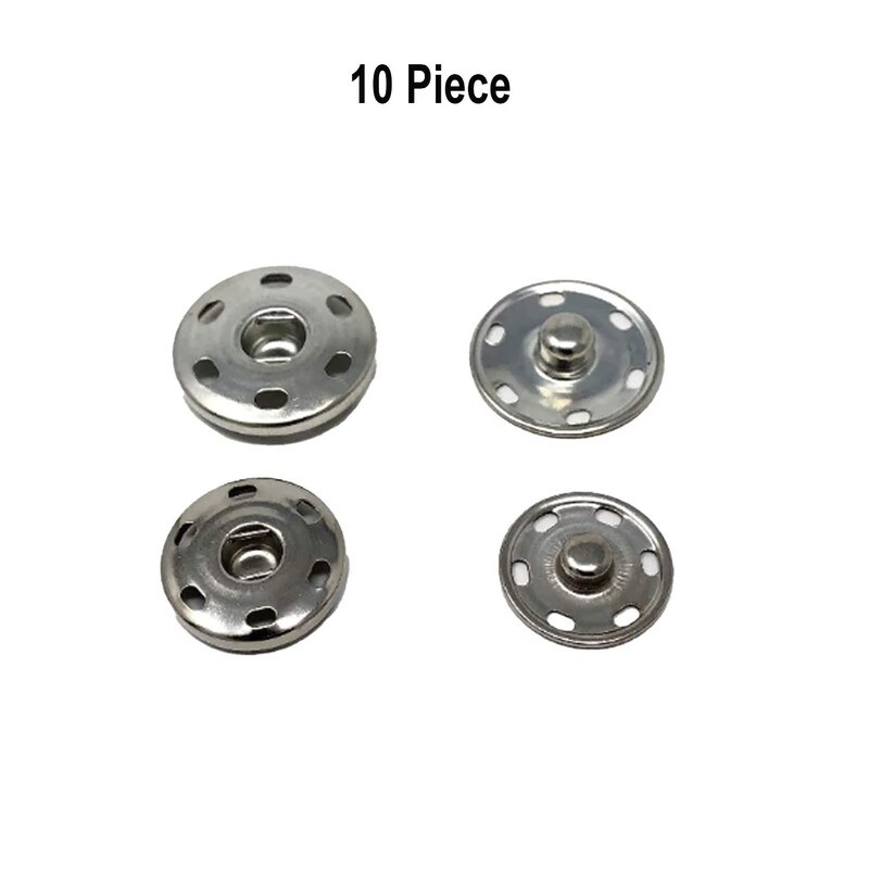 Silver Metal Snaps Sew-On 6 Hole 30L OR 34L