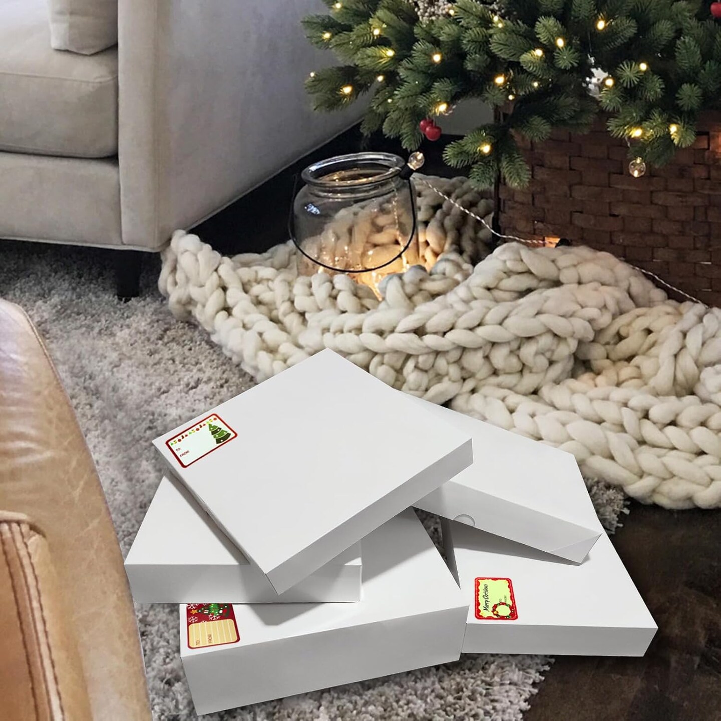 12 PCS White Shirt Boxes Assorted Sizes Gift Boxes for Wrapping Christmas Gifts, Bridesmaid Proposal, Holidays, Father&#x2019;s Day, Birthday, Graduations
