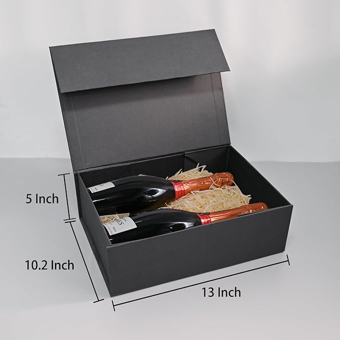 Gift Box 13&#x27;&#x27;x10&#x27;&#x27;x5&#x27;&#x27; Large Black Mother&#x27;s Day Gift Boxes with Magnetic Lids Luxury Gifts Box for Mom Groomsman Proposal Contains Card, Ribbon, Filler Birthday Gift Packging