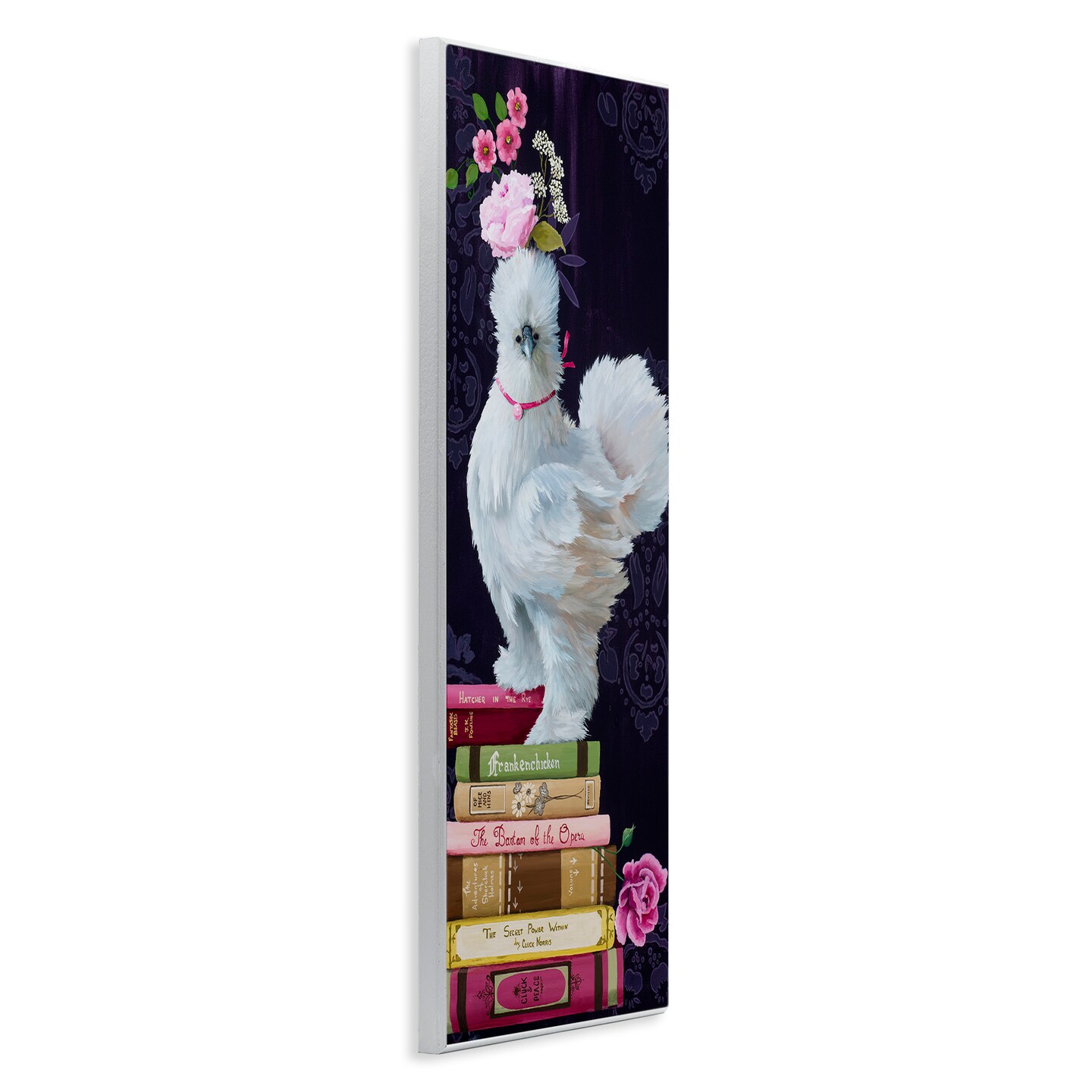 Stupell Industries Fancy Vintage Chicken with Books Wall Plaque Design by Heather Gauthier