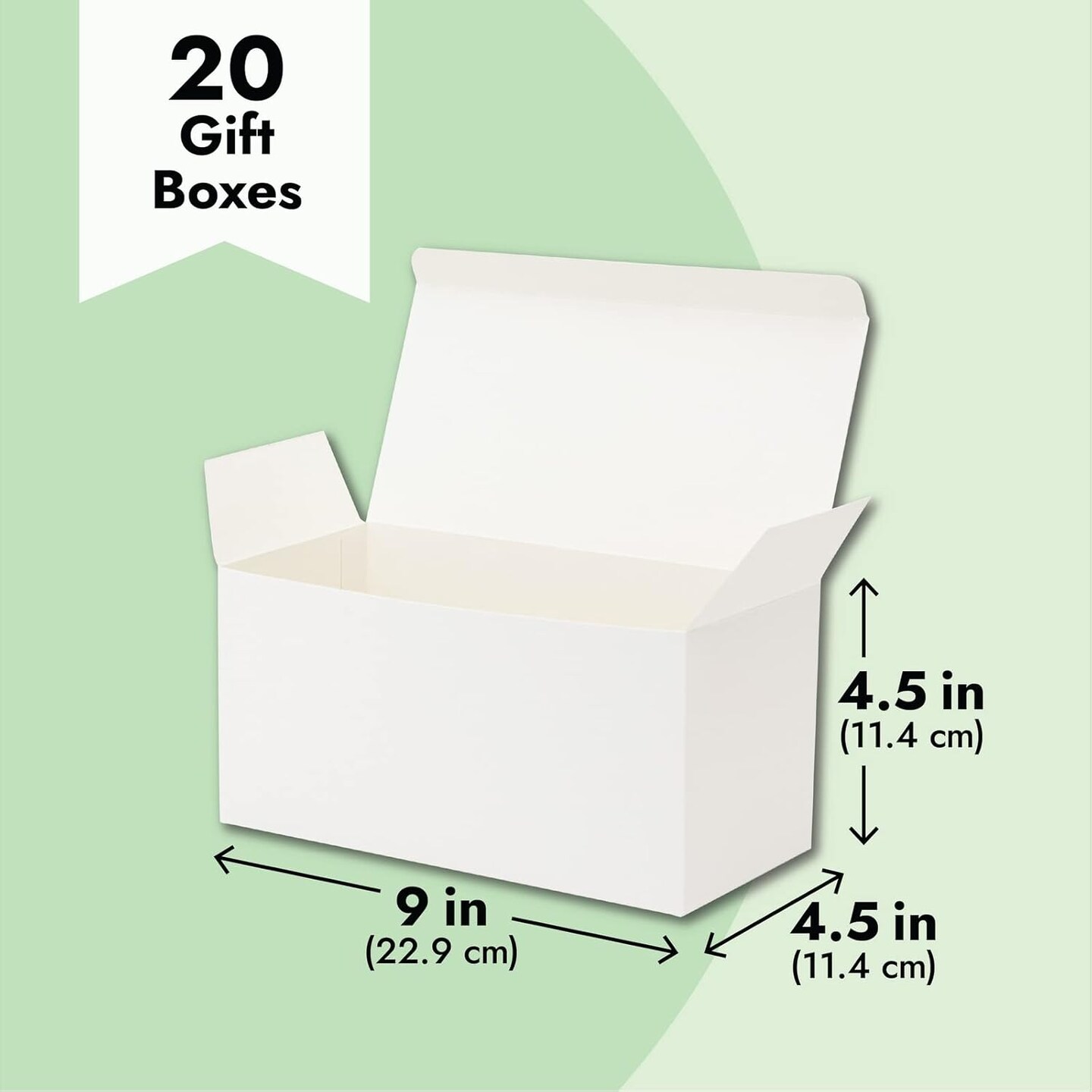 20 Pack White Gift Boxes With Lids for Wrapping, Shipping, 9 x 4.5 x 4.5 Inch Cardstock Paper Bridesmaid Boxes for Gifts