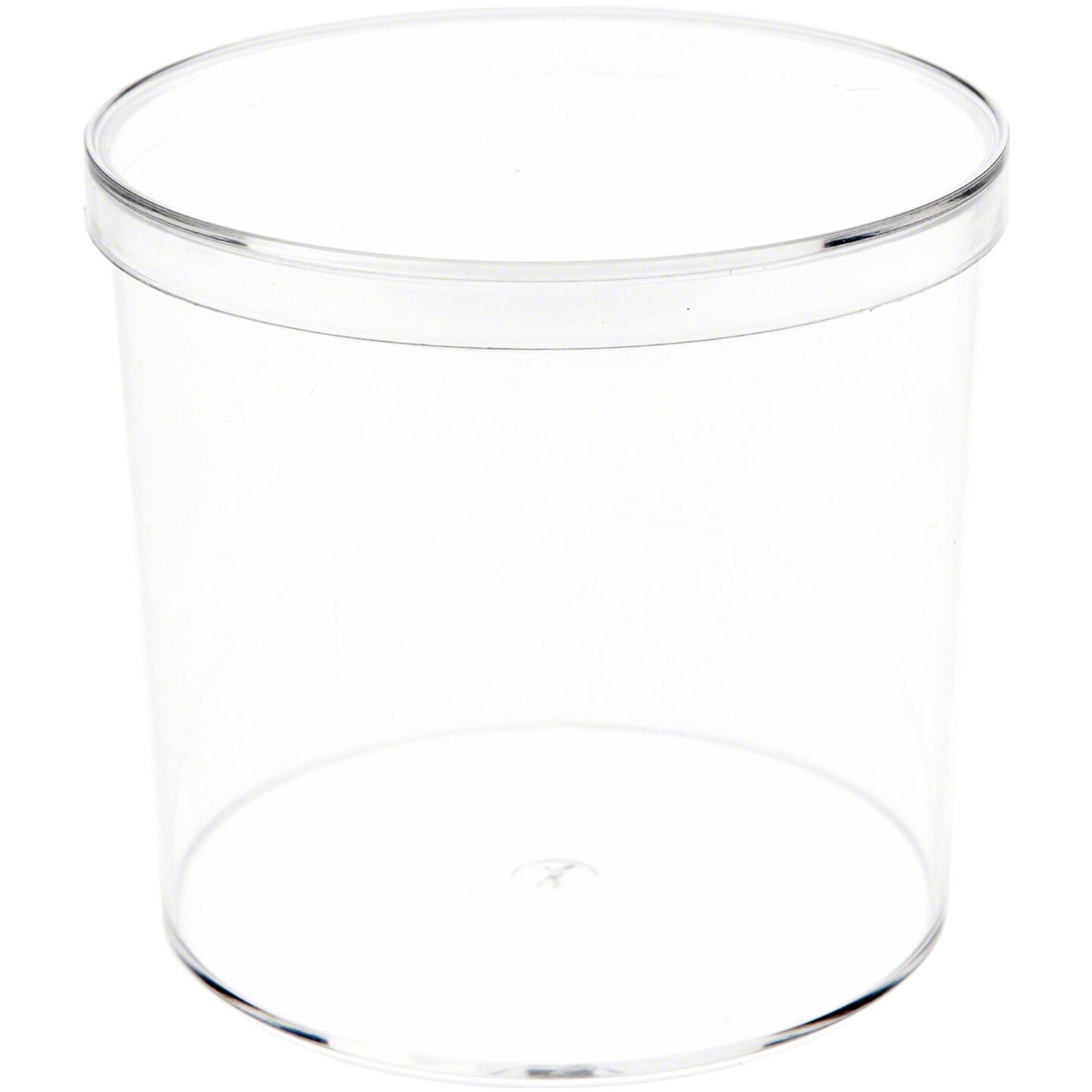 Pioneer Plastics 115C Clear Cylinder Plastic Container, 3.375" W x 3.125" H