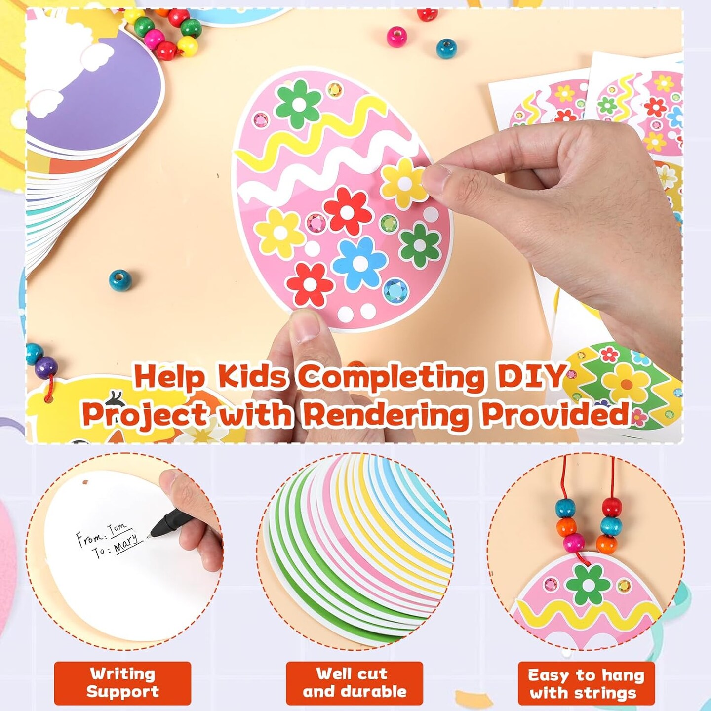30 Pack Spring Tree Craft Kit DIY Flower Butterfly Bee Craft 3D Art Paper Crafts for Kids Toddler Easter Summer Stickers Game Activities