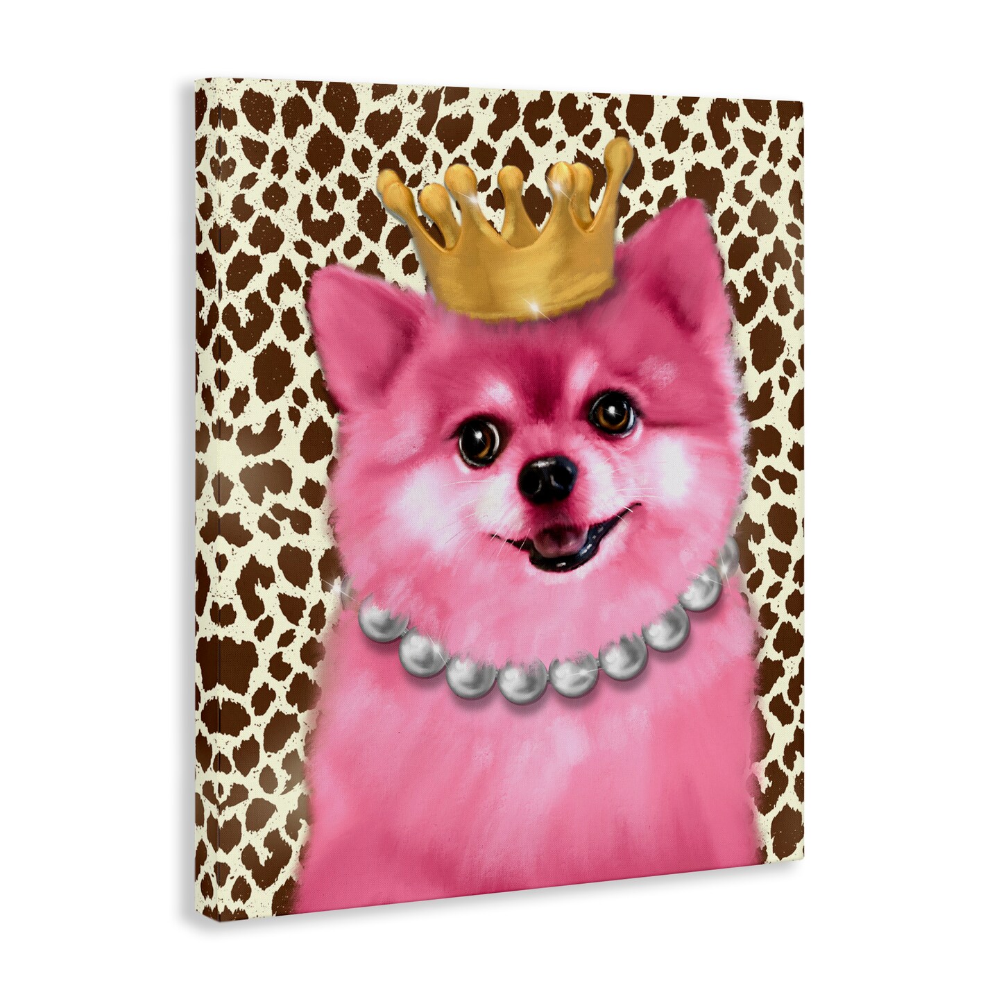 Stupell Industries Pink Royal Pomeranian Canvas Design by Matthew Piotrowicz