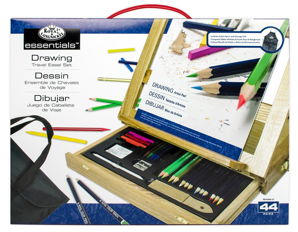 REA4905 | Essentials&#x2122; 44pc Drawing Travel Easel Art Set