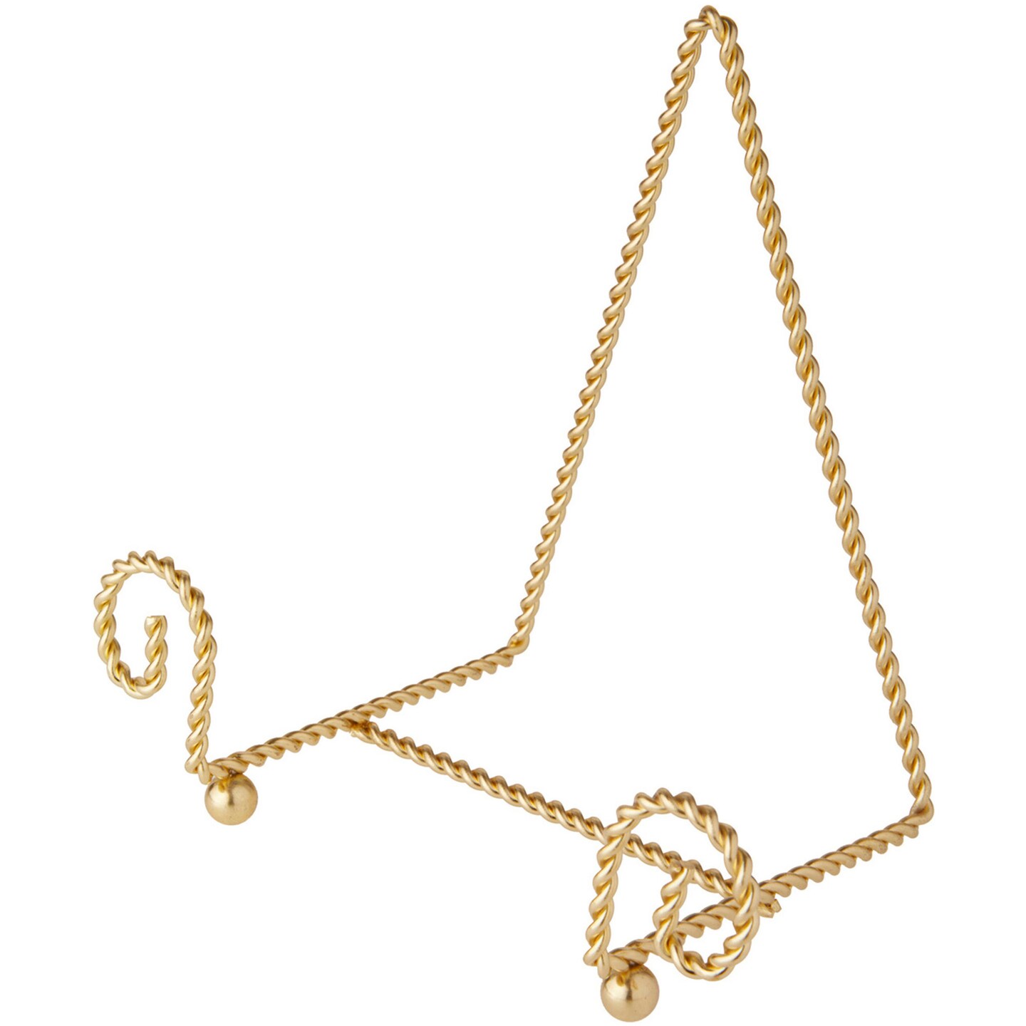 Bard's Scroll Twisted Gold-toned Wire Easel Stand, 6.75" H x 7" W x 4.5" D