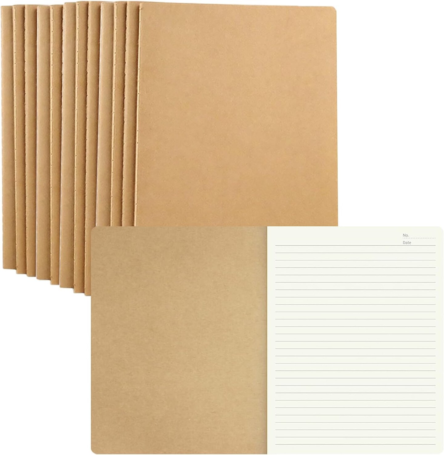 12 Pack 8.5x11 inch Large Lined Notebook Journals Bulk, 32 sheets / 64 Pages, Sketchbook Composition Notebook Journals Subject Notebooks Planner