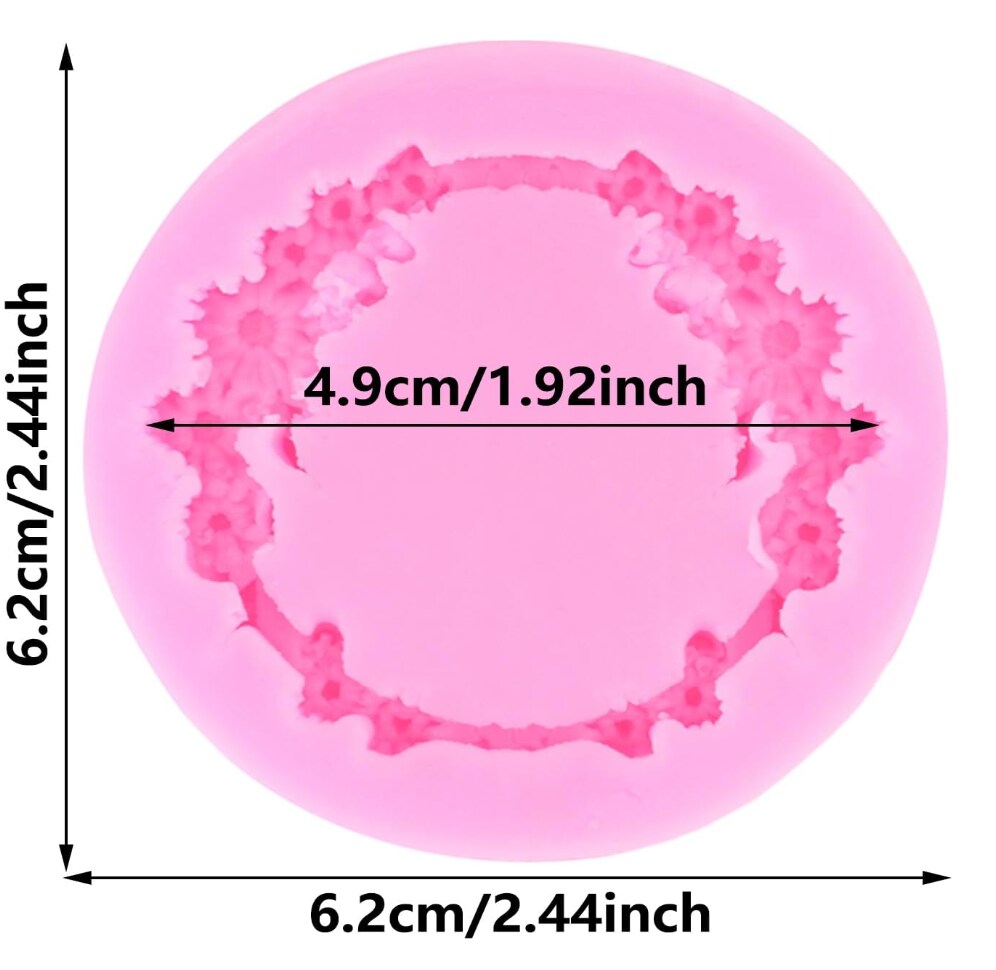 Round Daisy flower frame silicone, mold