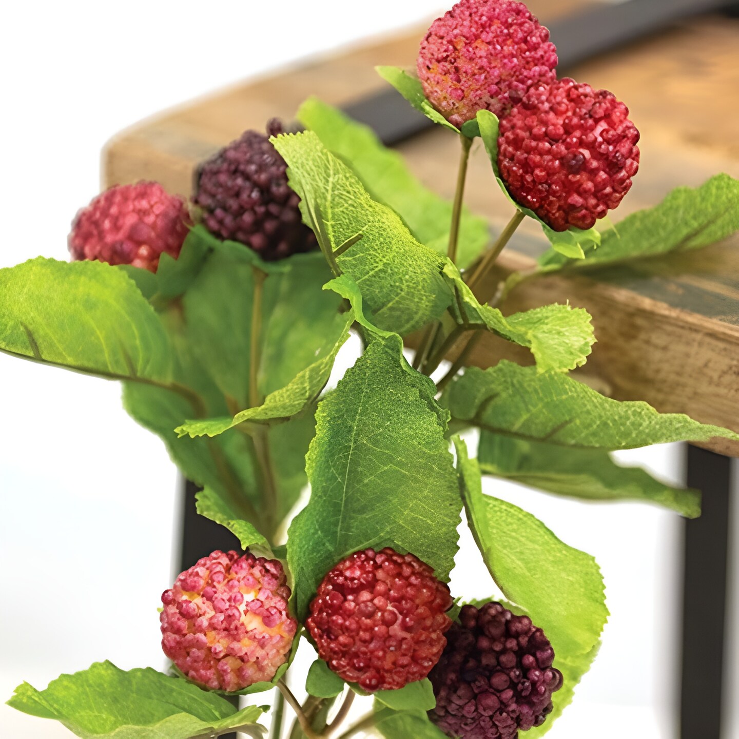 Fresh Raspberry Pick Stem for Wreaths and Floral Arrangements 10.5 Inches
