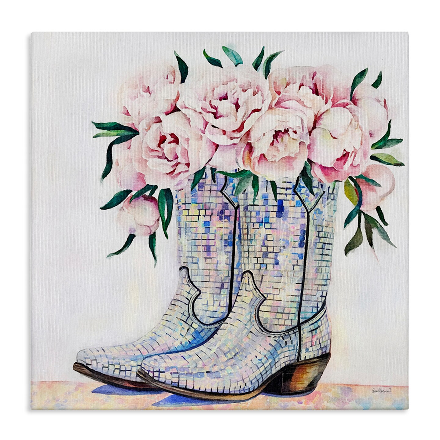 Stupell Industries Rose Filled Cowgirl Boots Canvas Design by Amanda Greenwood