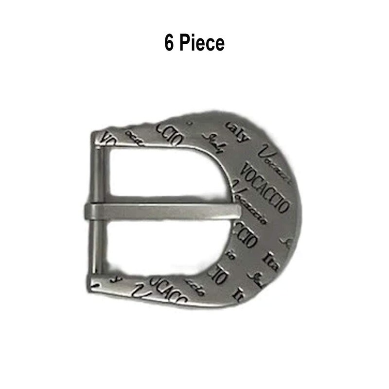 Engraved Pearl Silver Prong Belt Buckle 1.25 Inche Black Ink Detail