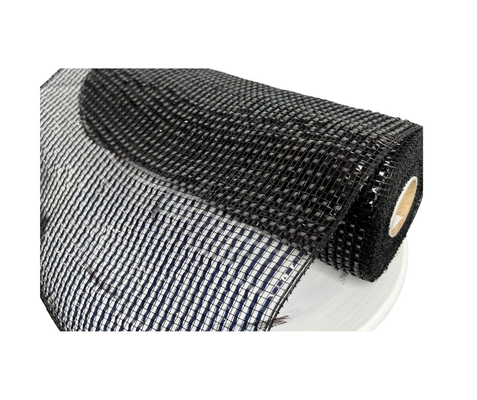 10&#x22; x 10yd Black Foil 10 inch mesh for wreaths-RE134102