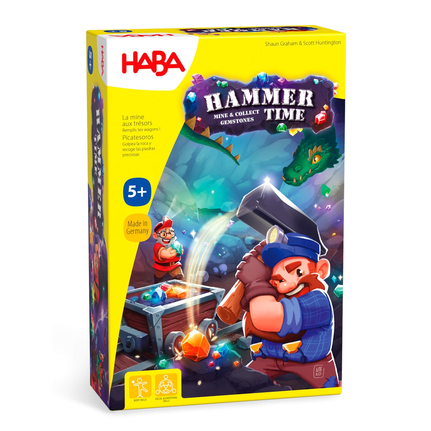 HABA Hammer Time: A Fun Kids Treasure Hunt Board Game, Family Party Game with Gems &#x26; Strategy for Ages 5+