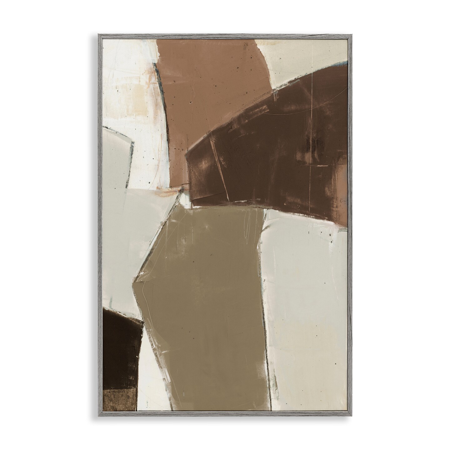 Stupell Industries Contemporary Neutral Earth Tones Framed Giclee Design by Kippi Leonard