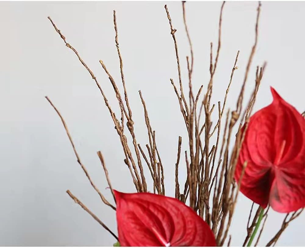 5PCS Artificial Lifelike Curly Willow Branches Decorative Dried Twigs, 25.9 Inches Fake Bendable Sticks Plastic Vines/Stems for DIY Greenery Plants Vases Home Office Party Decoration