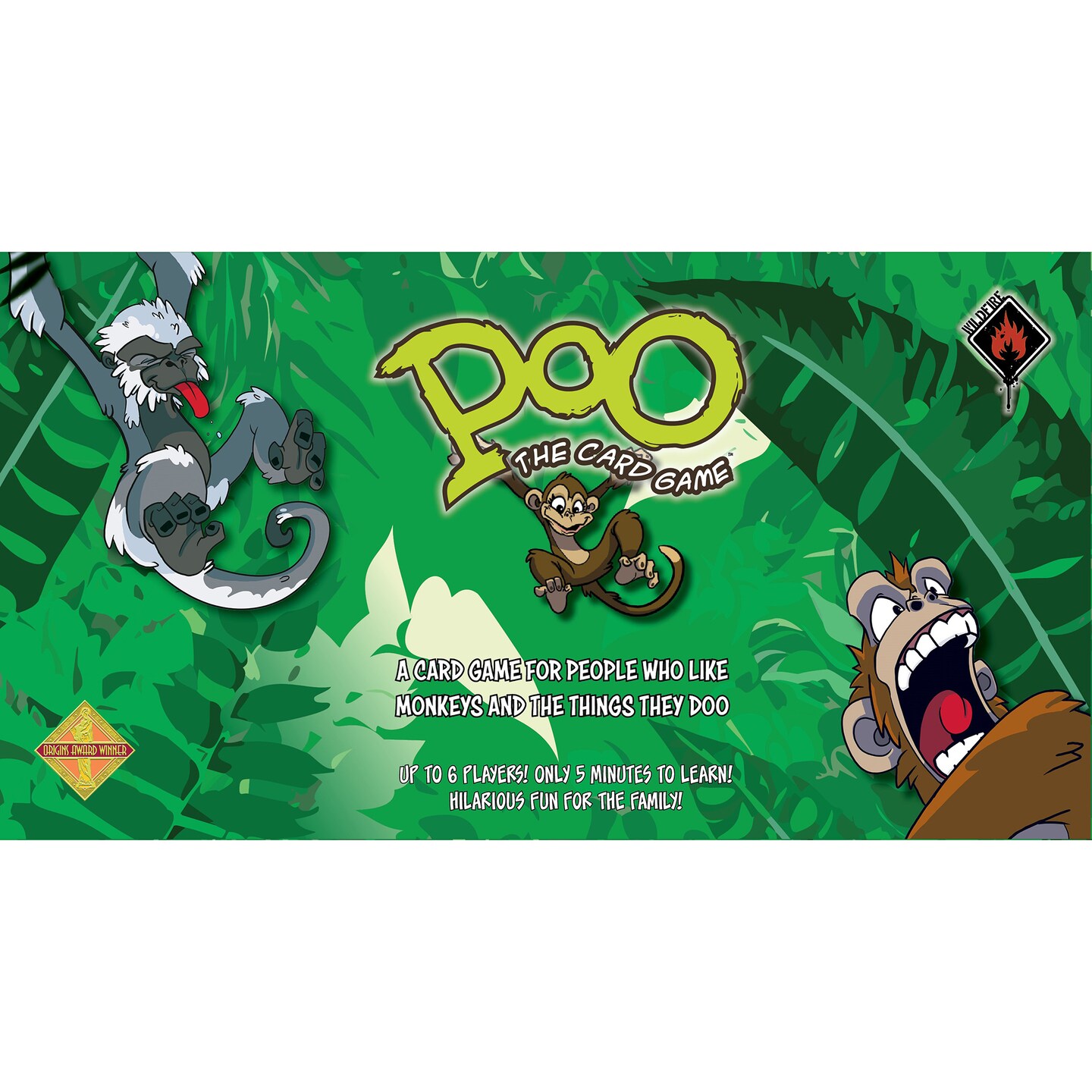 Wildfire Games: Poo: Deluxe - The Card Game, Playful Monkey Theme, Hand Management, Take That Player Elimination, Family Ages 8+, 2-6 Players, 15 Mins