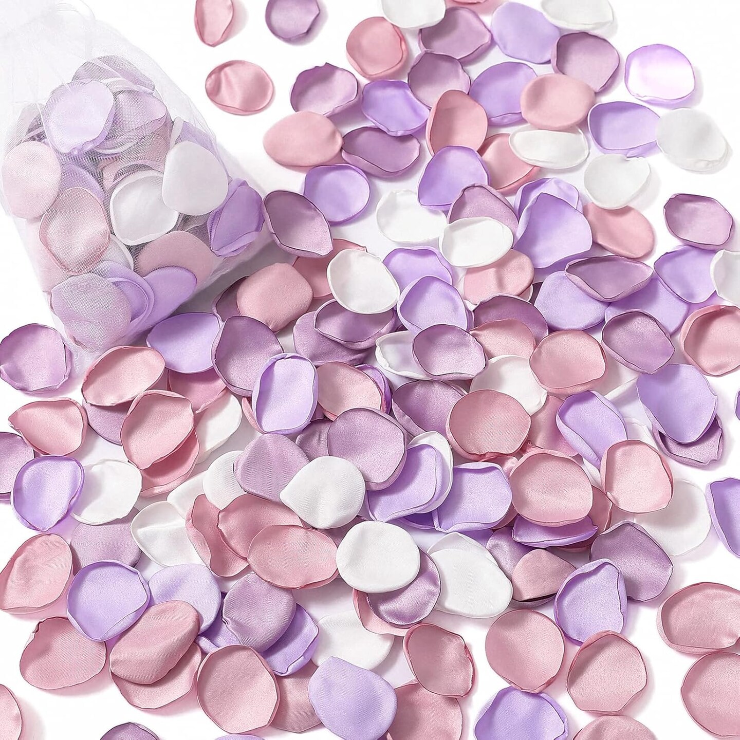 300Pcs Silk Rose Petals Artificial Flower for Weddings Proposal - Purple Pink for Romantic Night