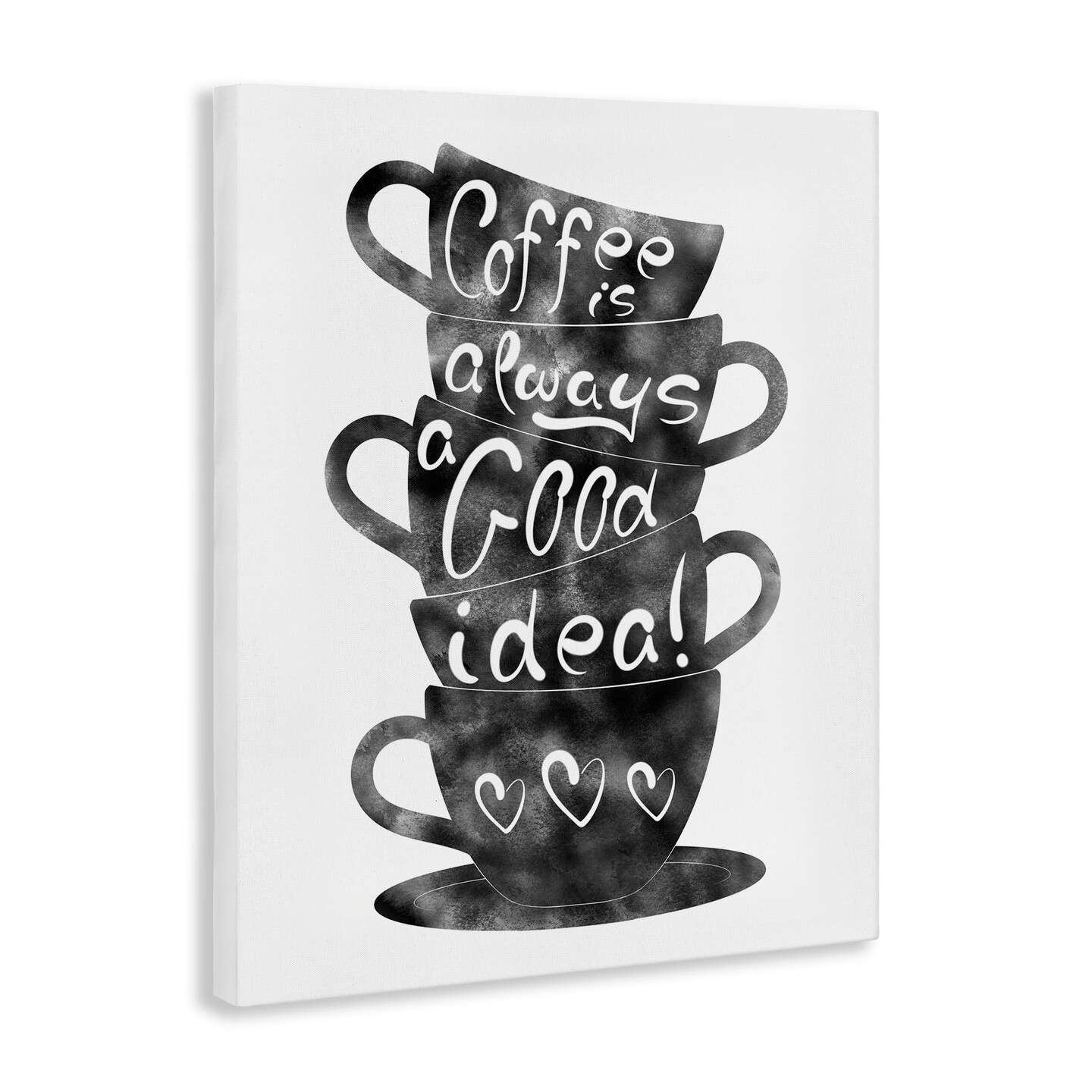 Stupell Industries Coffee Mugs Stacked & Phrase Canvas Design by Marcus Prime