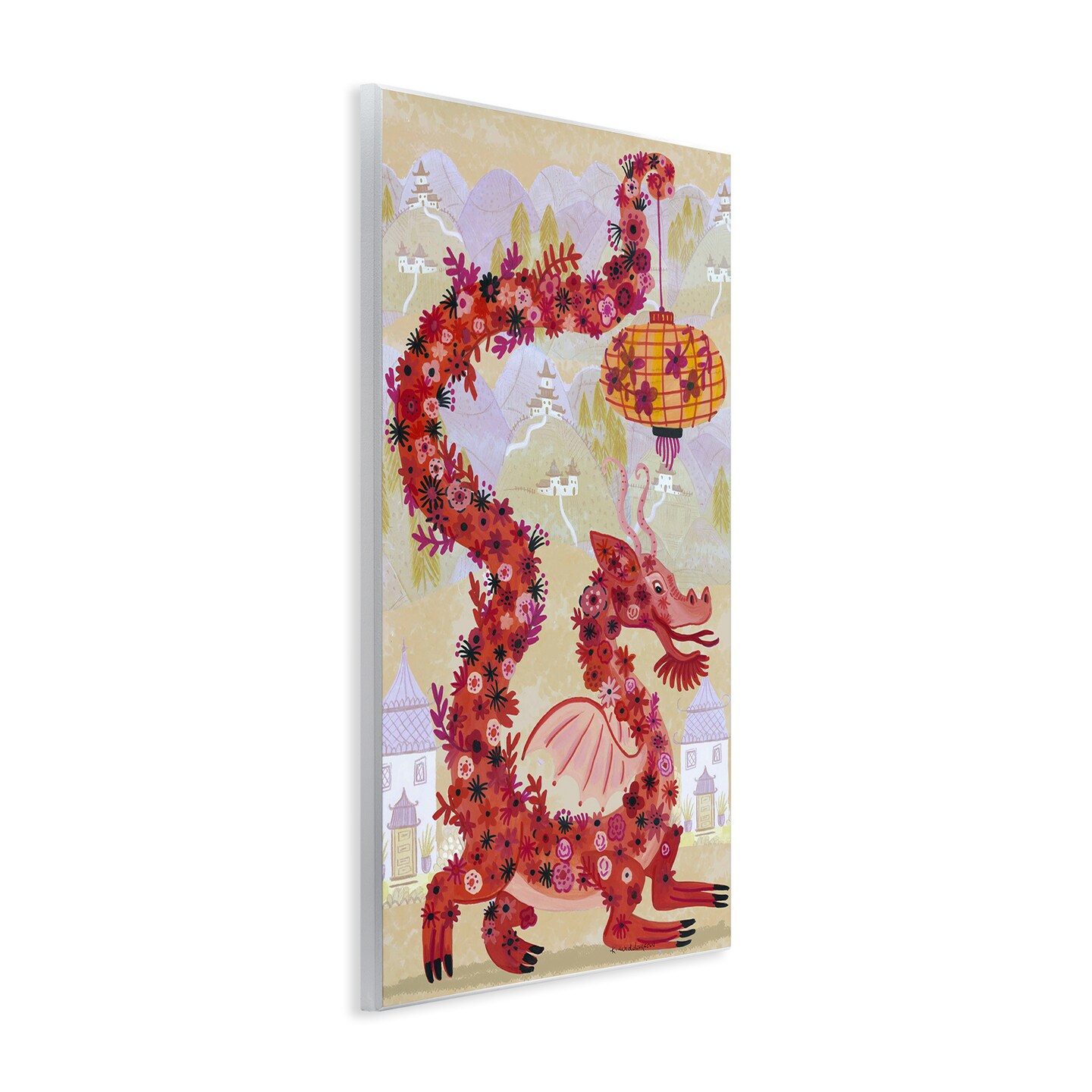 Stupell Industries Dragon & Lantern Mythology Wall Plaque Design by Kay Widdowson