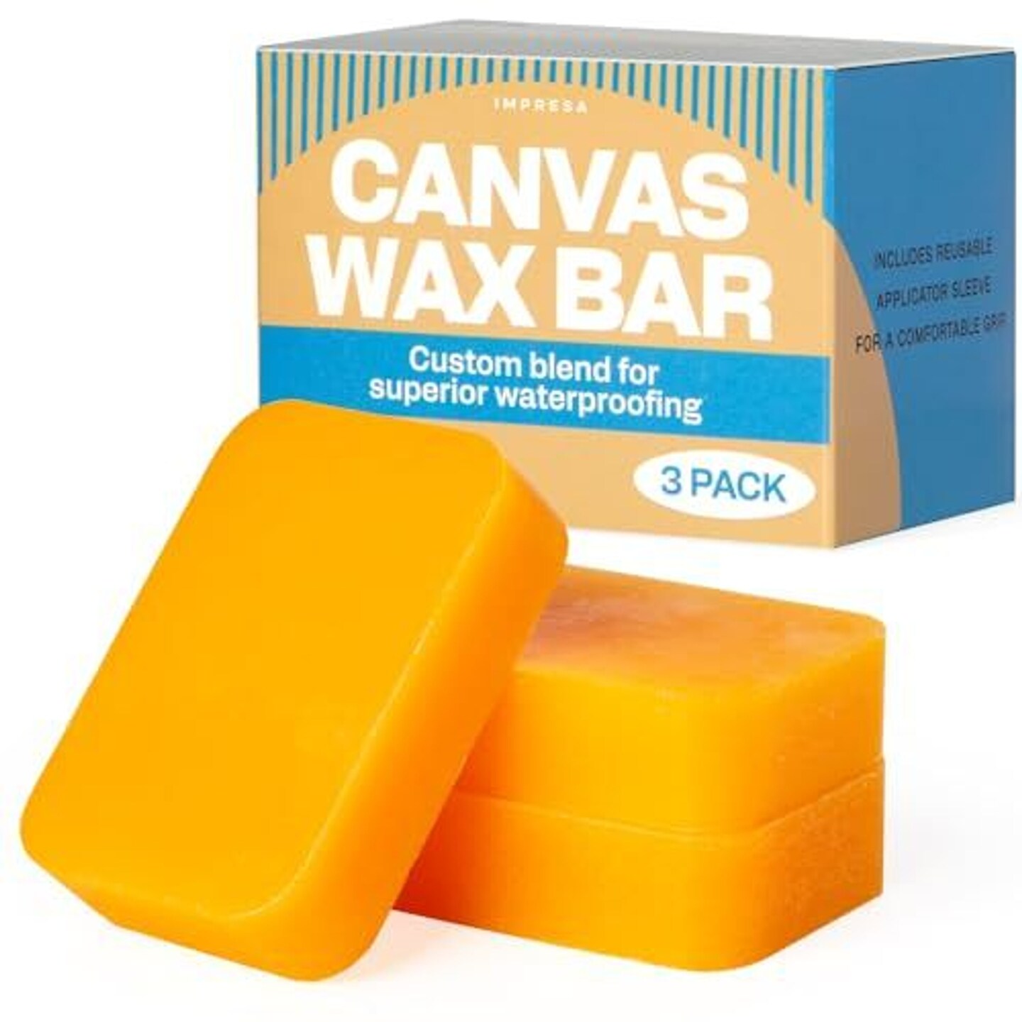 [3 Pack] Canvas Wax Waterproofing Bars to Preserve &#x26; Protect Your Gear - Natural Fabric Wax for Fabric Waterproofing Jackets, Hats, Bags &#x26; More - 2.5oz