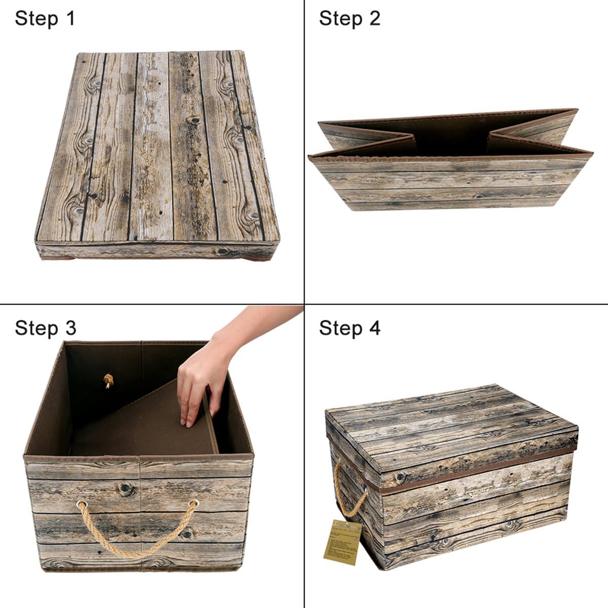 Decorative Storage Box with Lids, Fabric Storage Box with Lid and Handles for Decorative Storage, L15.7 x W11.8 x H7.9 In(Not Made of Wood)