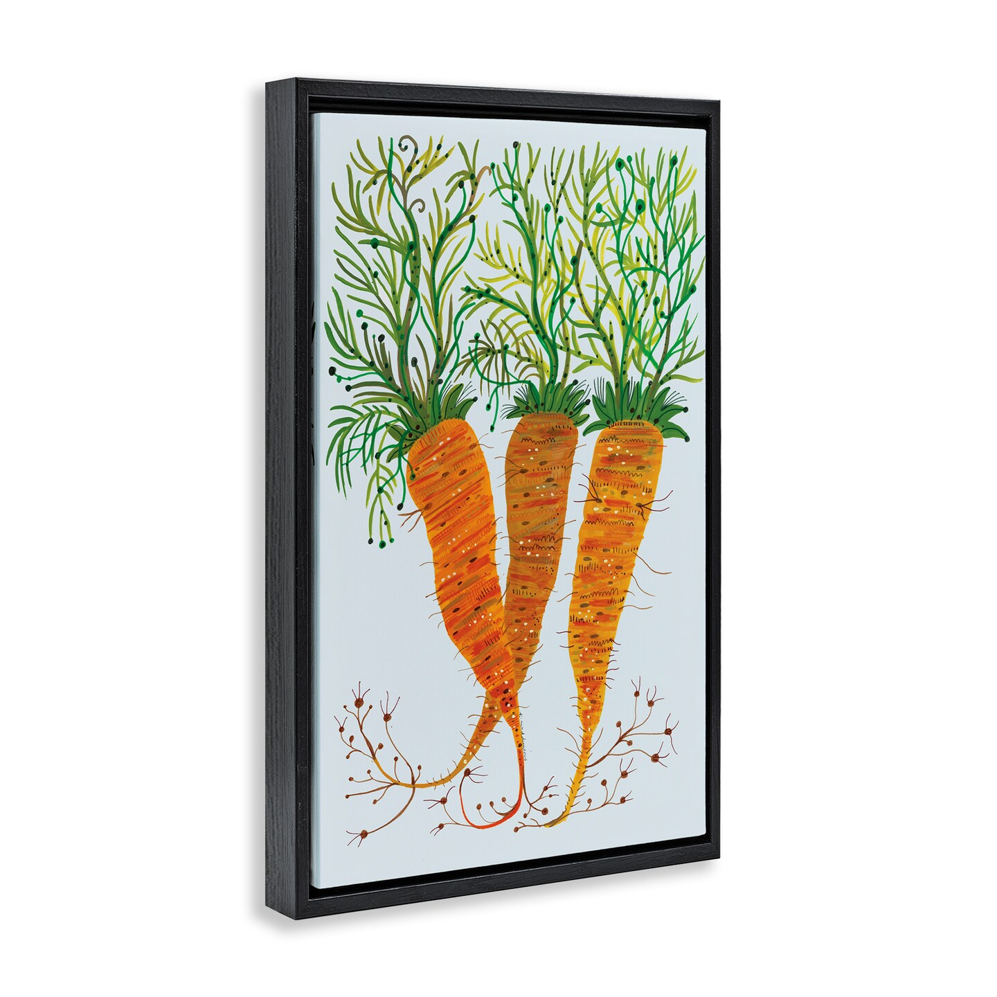 Stupell Industries Whimsical Garden Carrots Floating Frame Design by Kay Widdowson