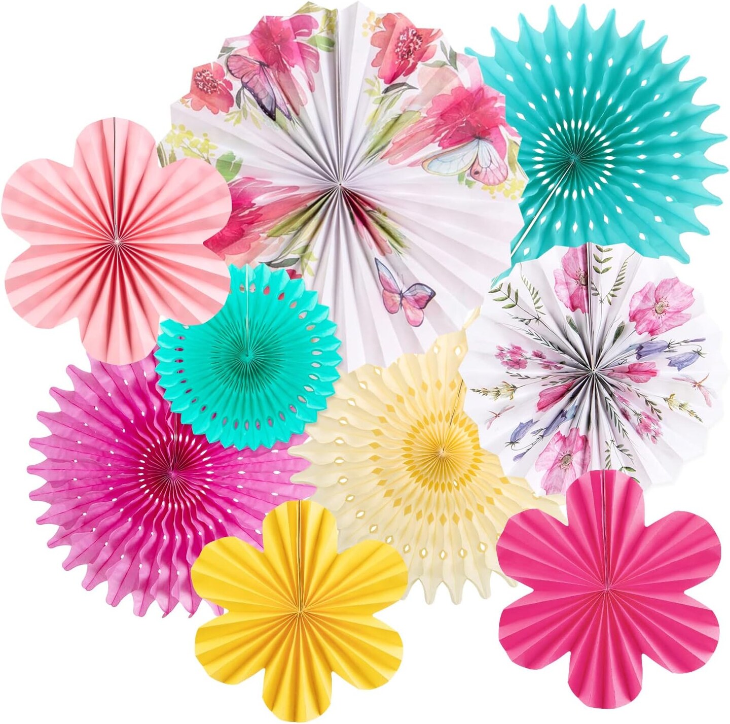 Summer Paper Flowers Decorations for Wall Tea Party Decoration Paper Fans Classroom Decoration Paper Floral Backdrop Decor Paper Fans Decoration Flower Wall Decor