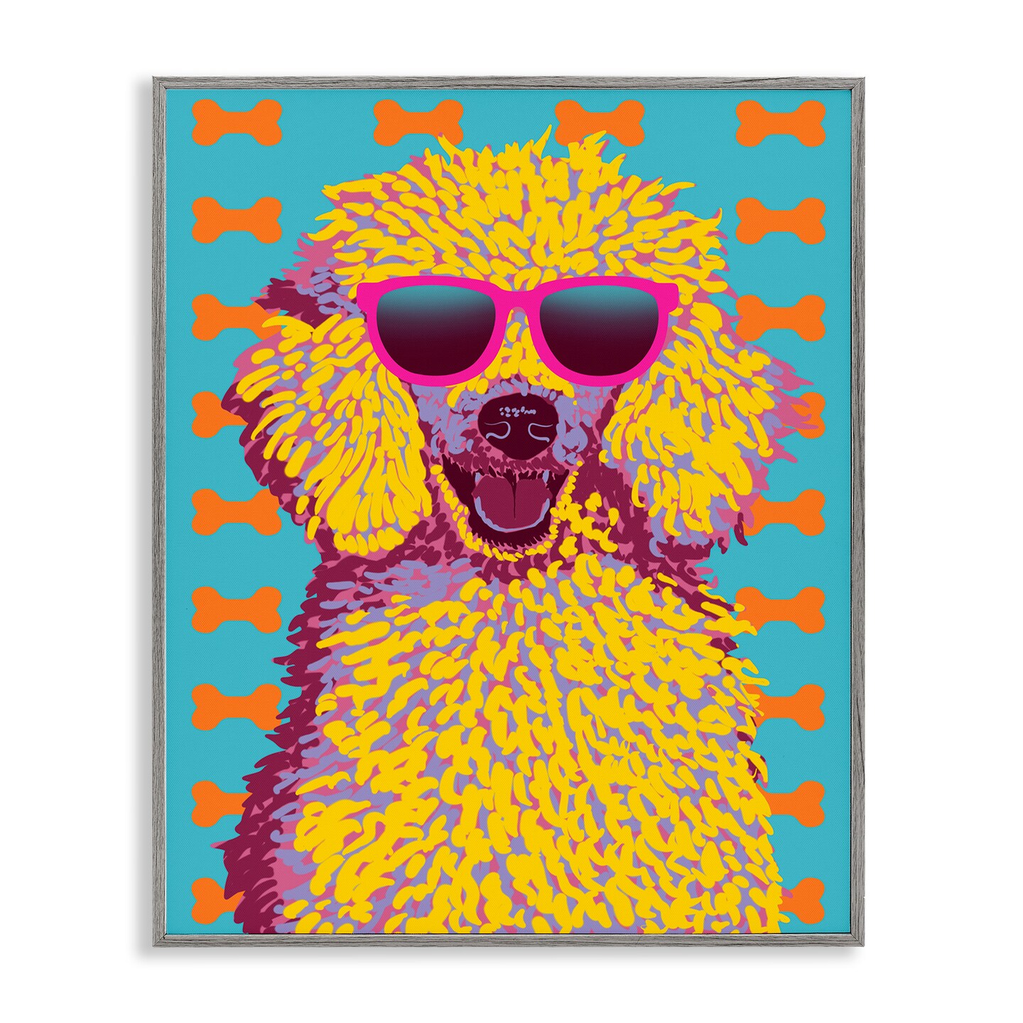 Stupell Industries Retro Pop Poodle Framed Giclee Design by Marcus Prime
