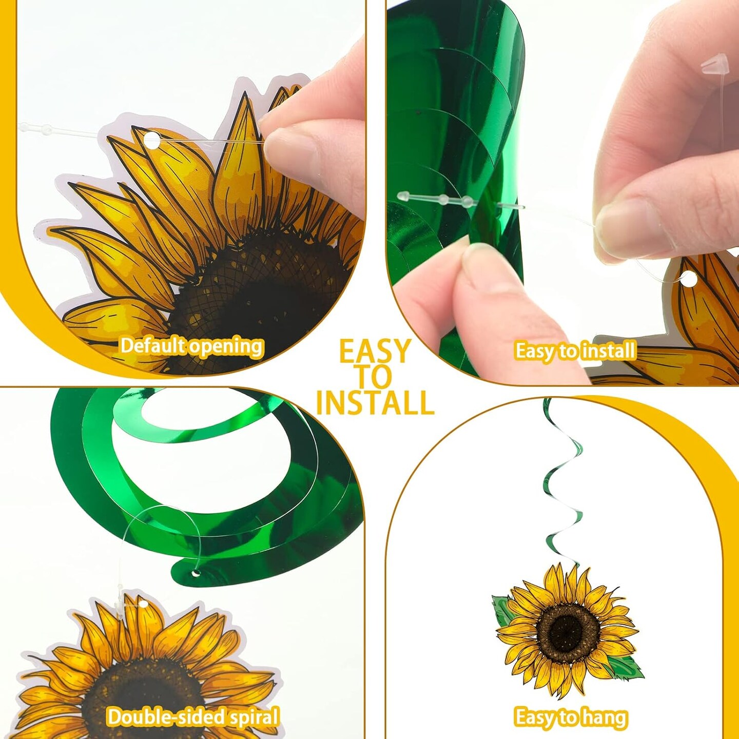 30 Pcs Sunflower Hanging Swirls Decorations Sunflower Party Supplies Summer Sun Flower Ceiling Decor