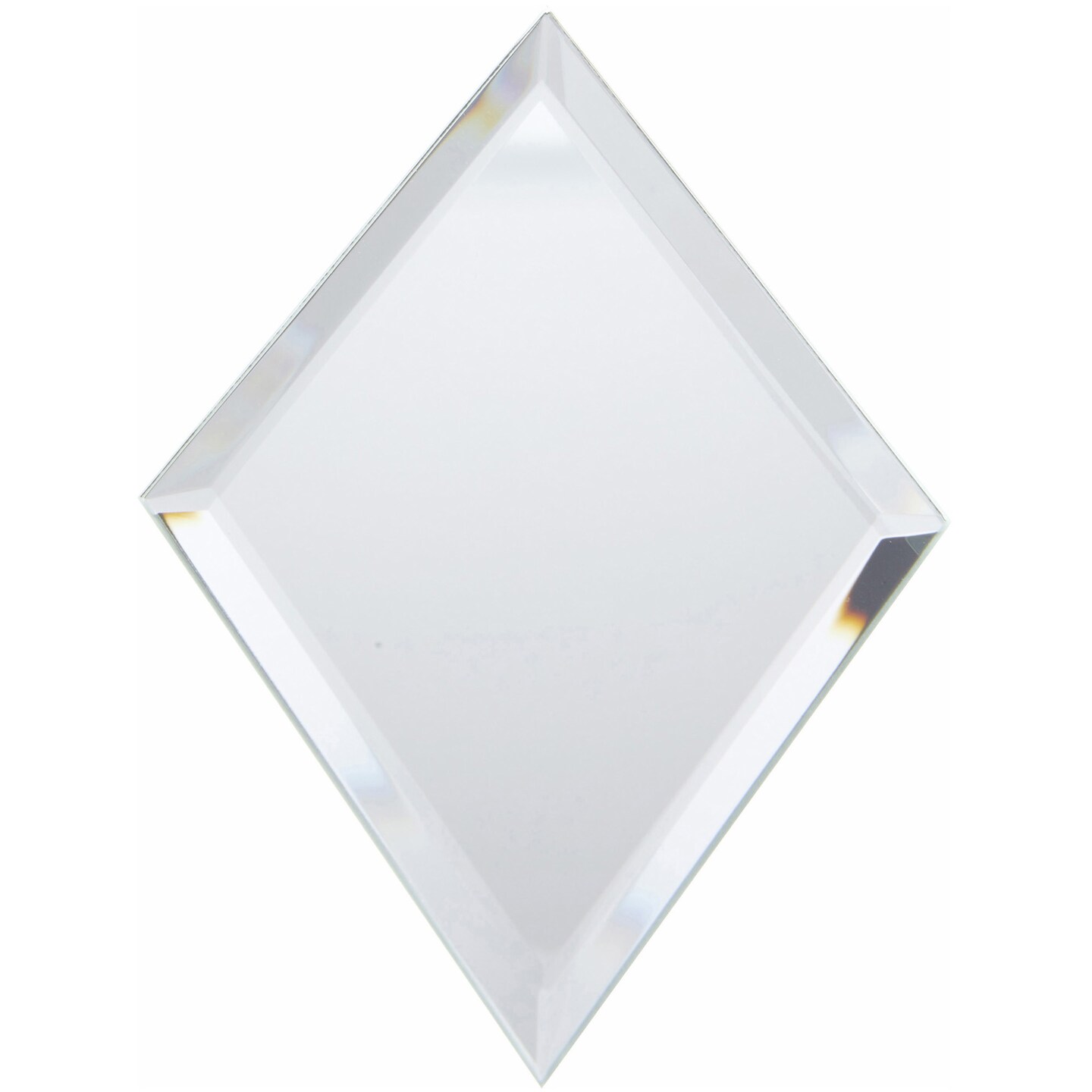 Plymor 3" x 5" Diamond-Shaped, 3mm Thick Beveled Glass Mirror