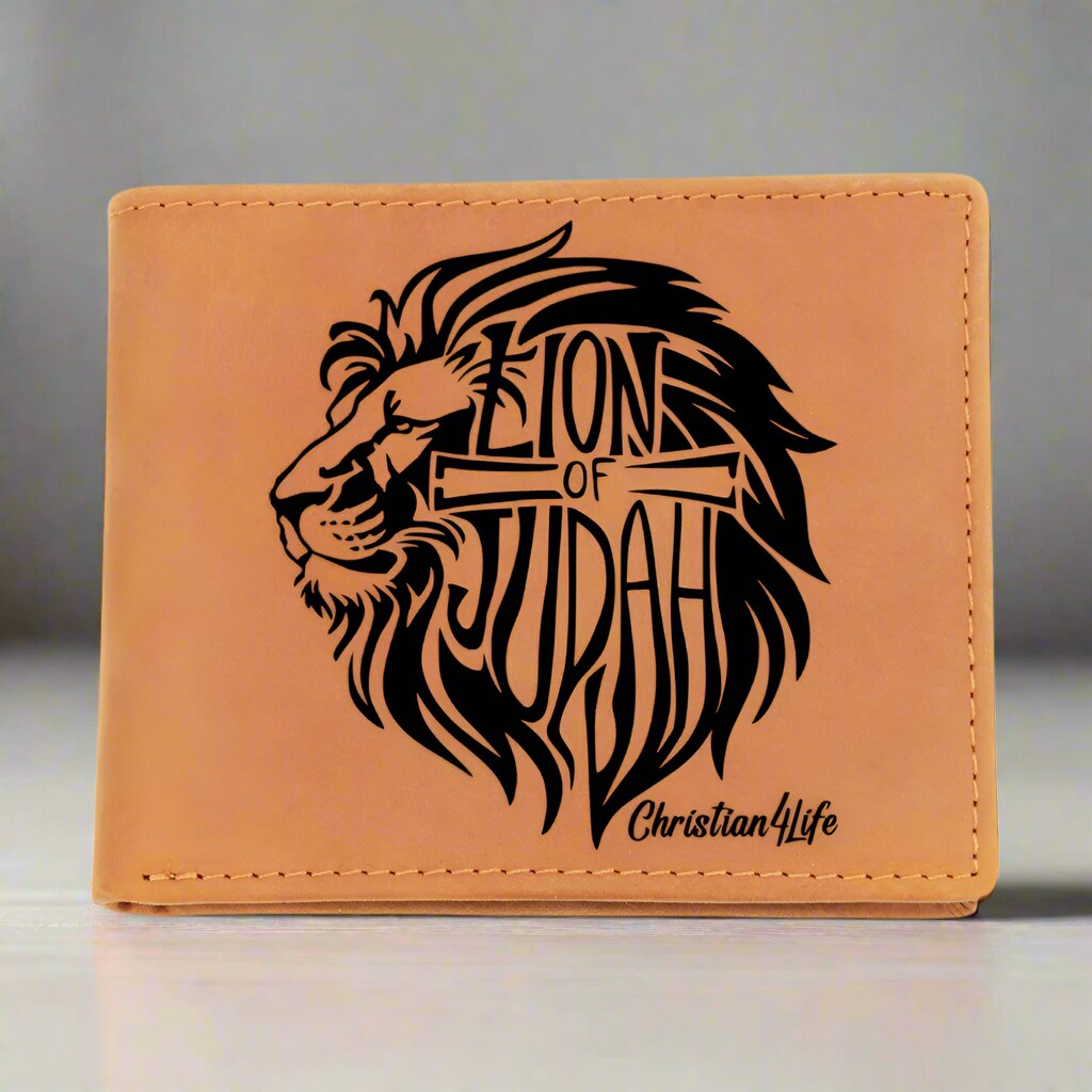 Lion of Judah - with optional Name or Message - Christian Leather