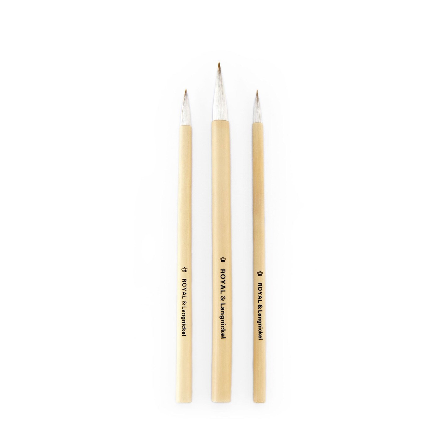 RSET-9150 | 3pc White Camel Hair Bamboo Brush Set