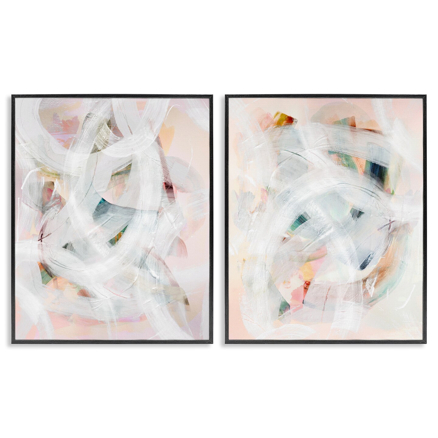 Stupell Industries Subtle & Soft Abstraction 2pc Framed Giclee Set Design by Gemma Bardot