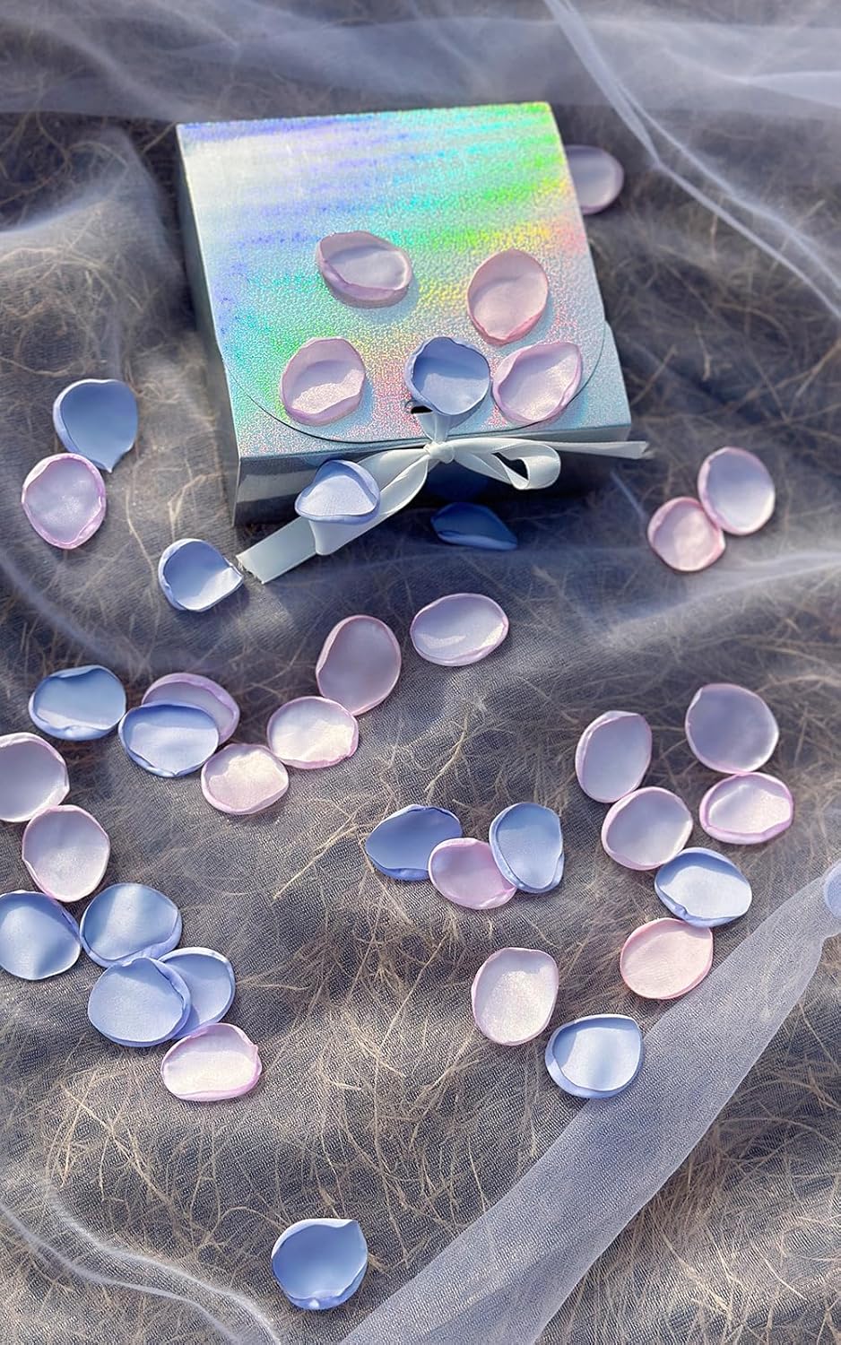 350pcs Silk Pink Purple Blue Rose Bridal Shower Confetti,Wedding Pink Petal Decorations,Flower Girl Wedding Birthday Party Decorations