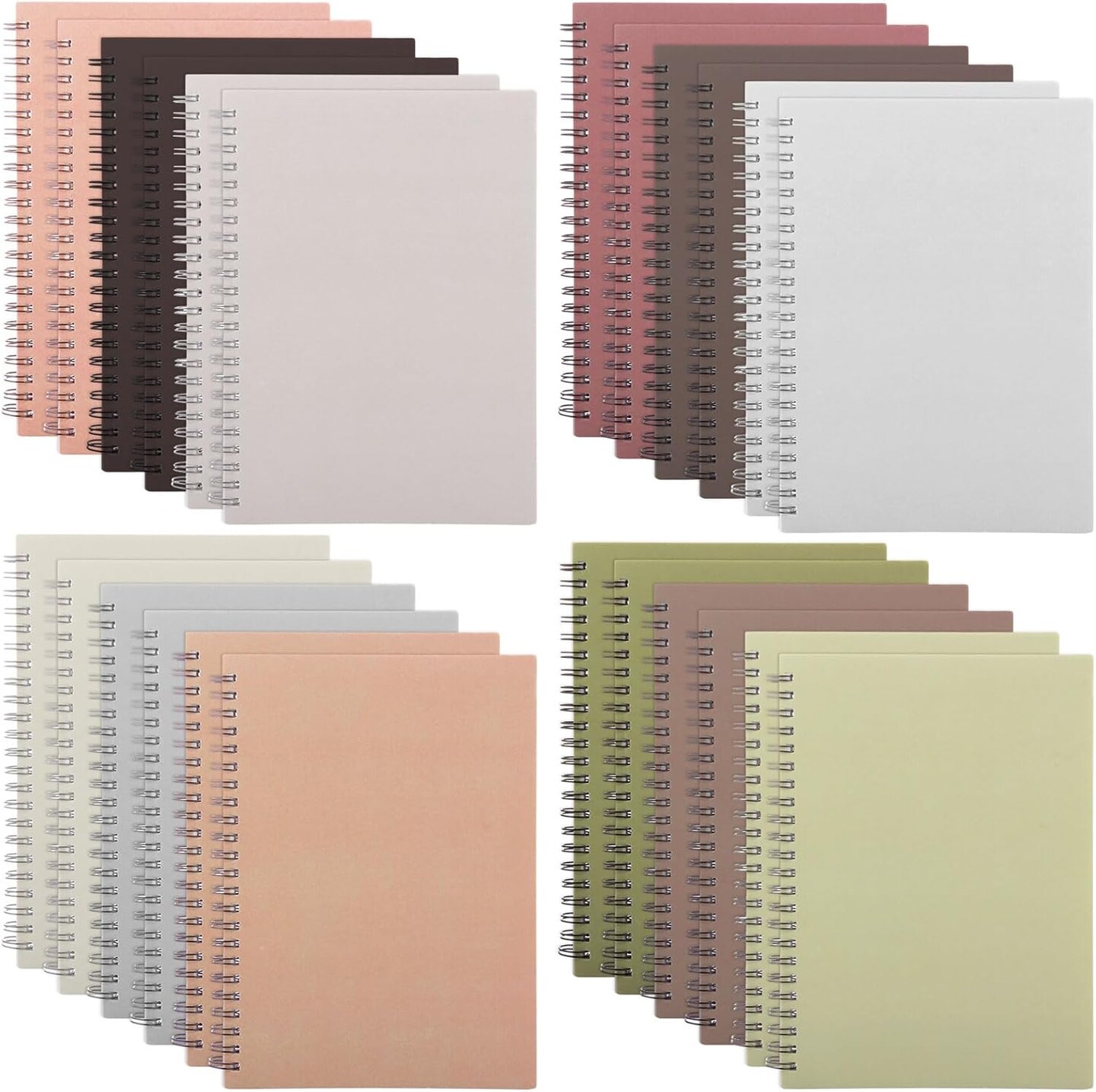 24 Pack A5 Spiral Notebook, 8.3 x 5.7 Inch, 12 Color, 60 Pages Hardcover Spiral Lined Notebook Journal, Lined Travel Bulk Writing Paper Notebook