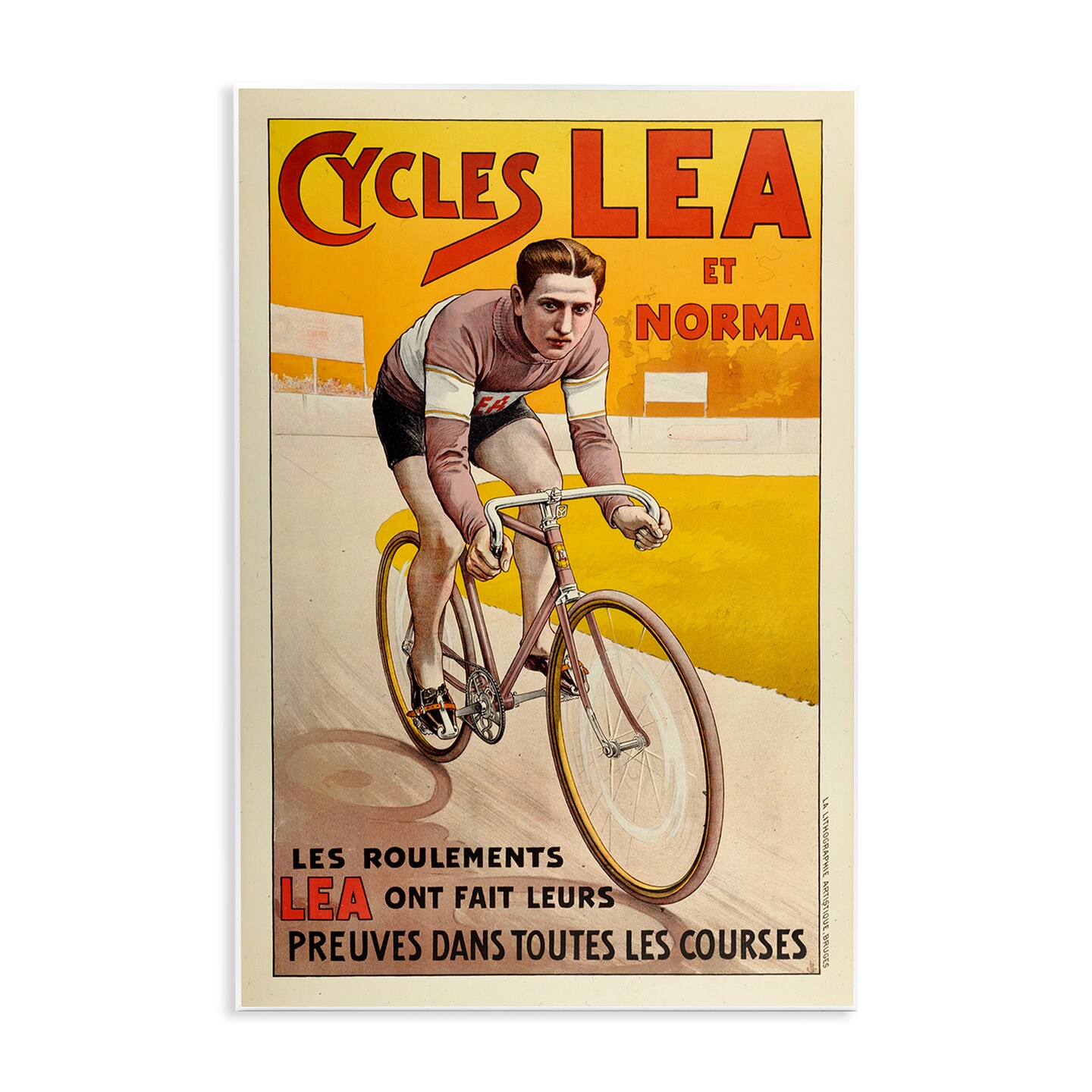 Stupell Industries Yellow Antique Cycling Poster Wall Plaque Design by Marcus Jules