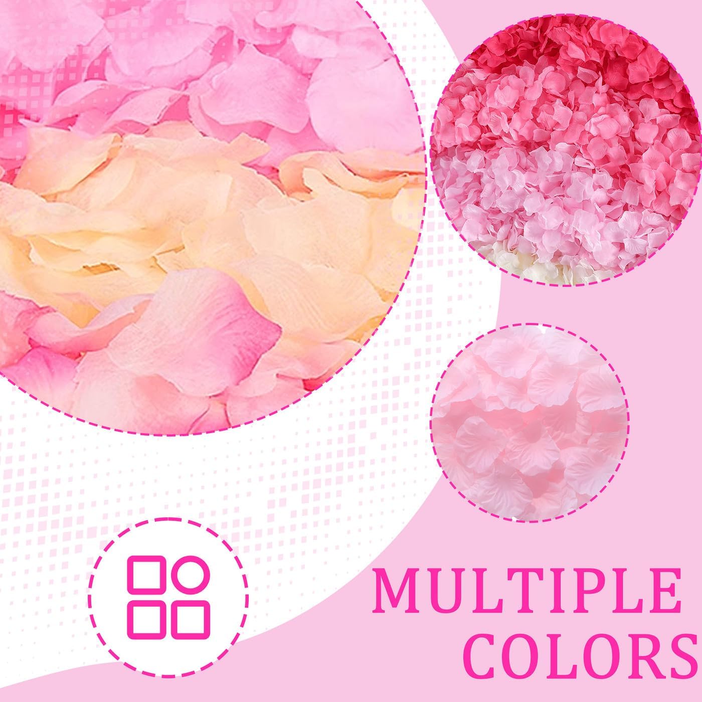 1500PCS Pink Rose Petals Silk Rose Petals for Romantic Night for Her Set Valentine's Day,Wedding,Party,Proposal Anniversary Decorations