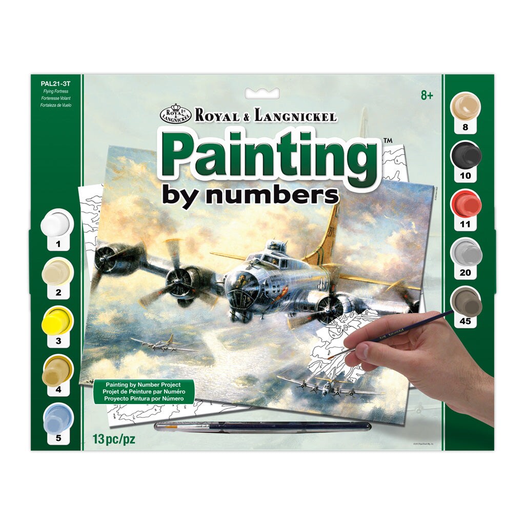 PAL21 | Painting by numbers™ 13pc 11.25" x 13.375" Flying Fortress Painting Project