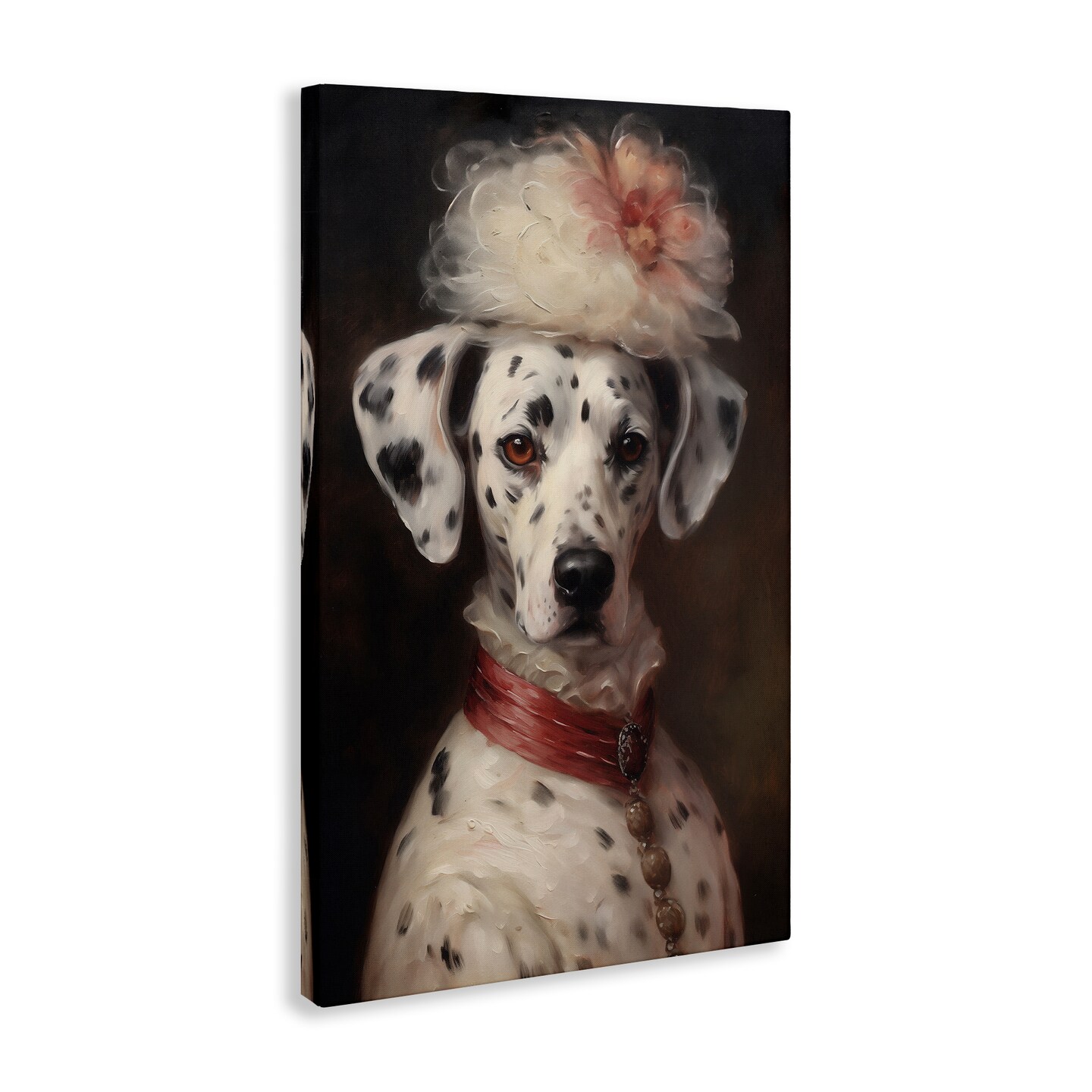 Stupell Industries Dalmatian with Fancy Hat Portrait Canvas Design by Wumples