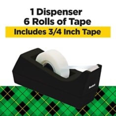 Scotch® Magic™ Tape with Dispenser 810K6C38, 3/4 in x 1000 in (19 mm x 25,4 m) 6 Pack With Dispenser