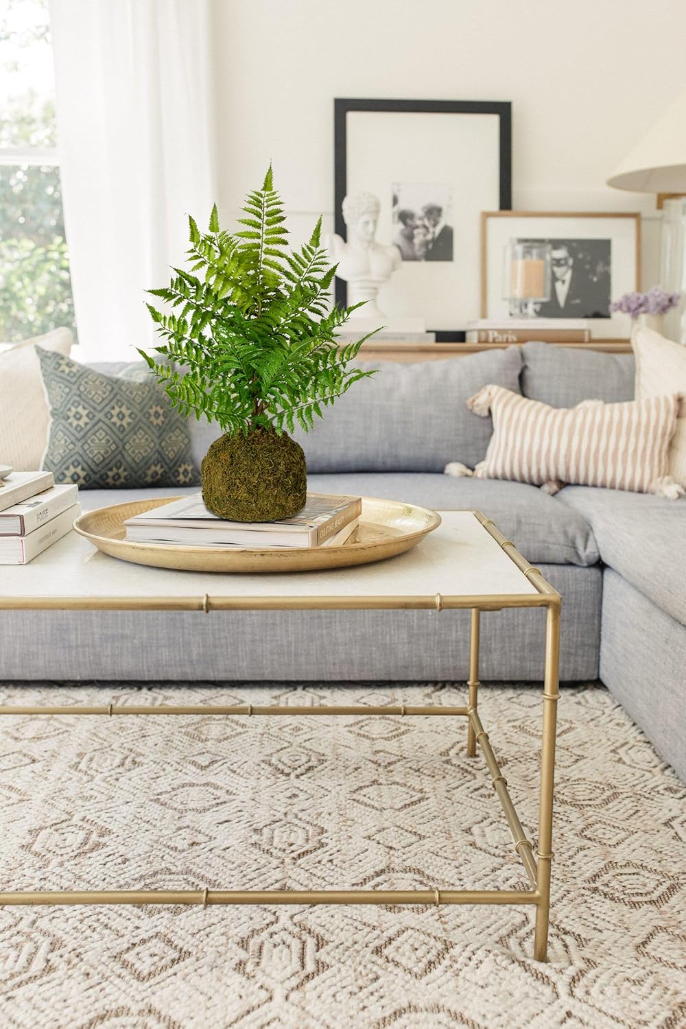 Fake Plants 18'' Tall Artificial Boston Fern Plant Realistic Faux Plants with Mossy Plant Bale, Ferns Artificial Plants Indoor Potted Plants Artificial Decor for Home Office Farmhouse Kitchen Bathroom