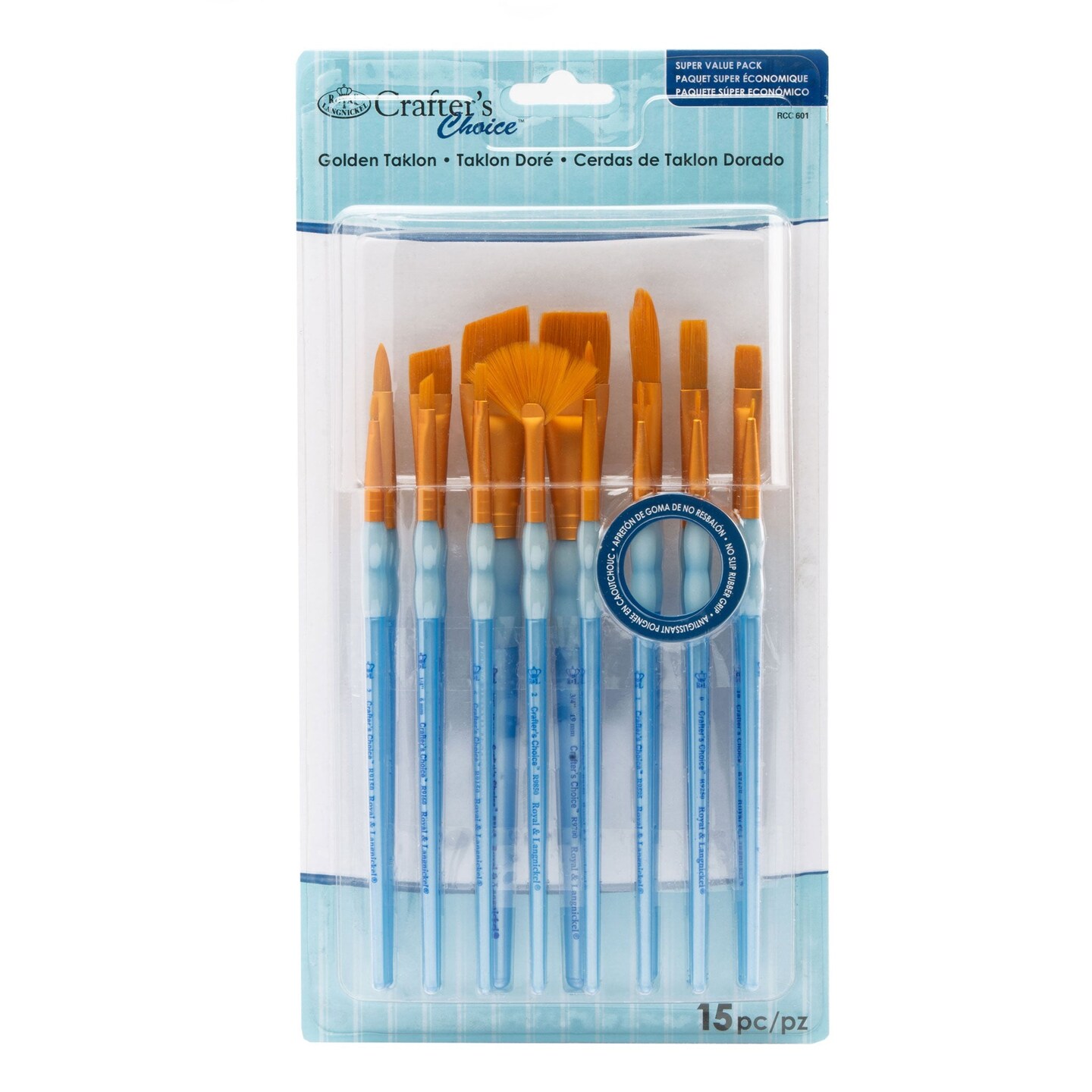 RCC 601 | Crafter's Choice™ 15pc Golden Taklon Variety Brush Set