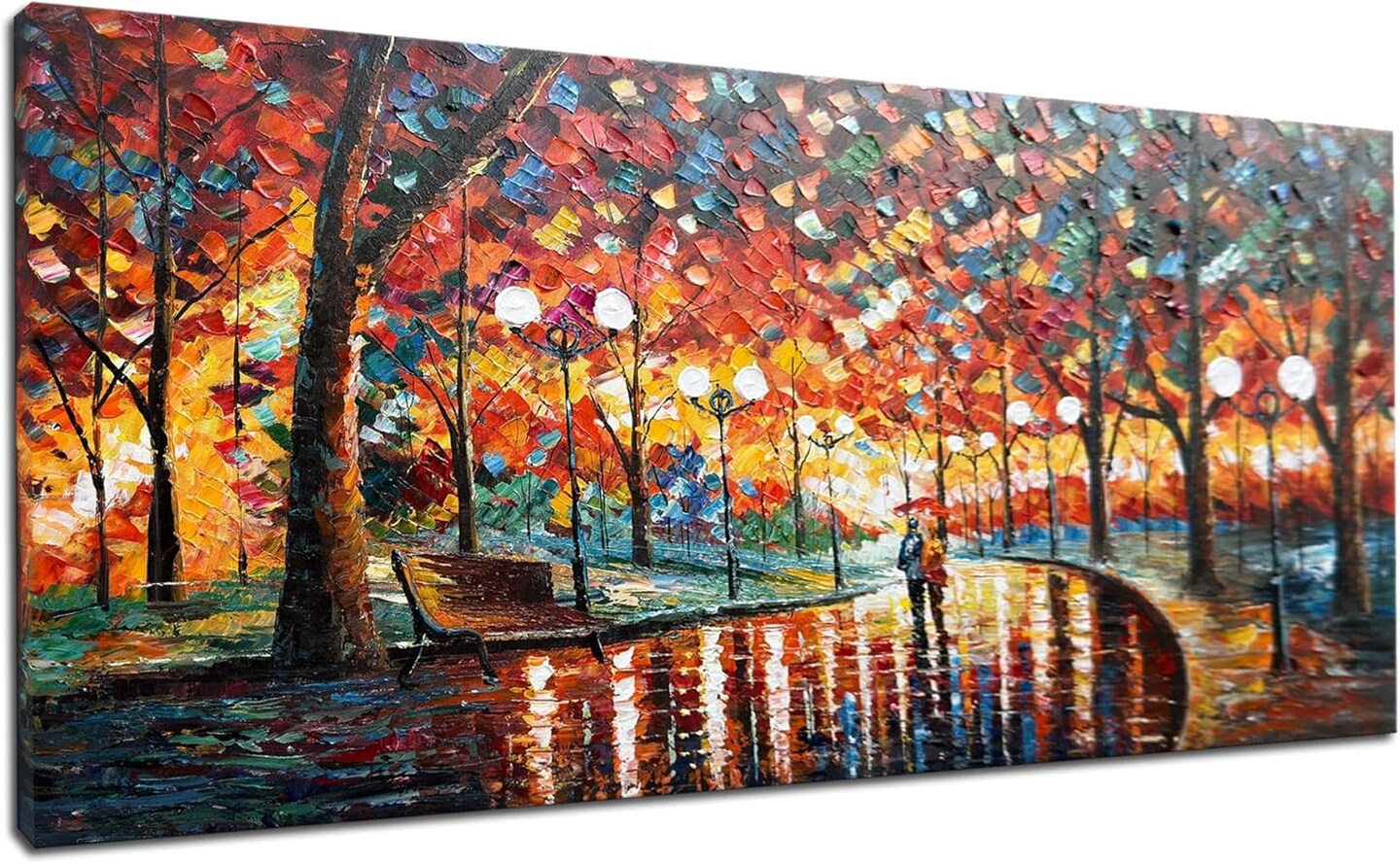 Modern Oil Paintings on Canvas Large Wall Art 24x48 Inches Romantic Abstract Paintings Contemporary Art Colorful Artwork Wall Decor for Bathroom Living Room