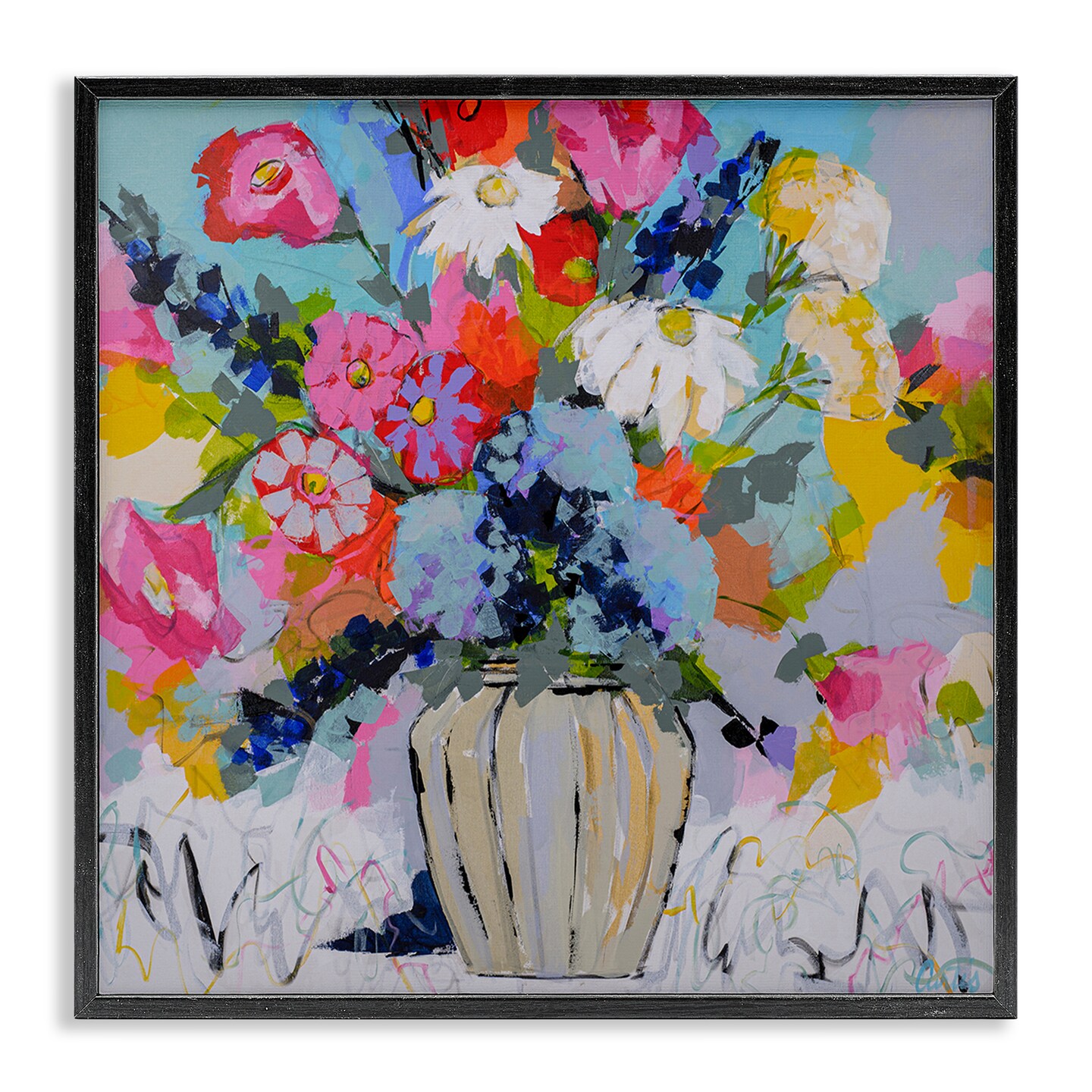 Stupell Industries Modern Bright Bouquet Framed Giclee Design by Joan Curtis