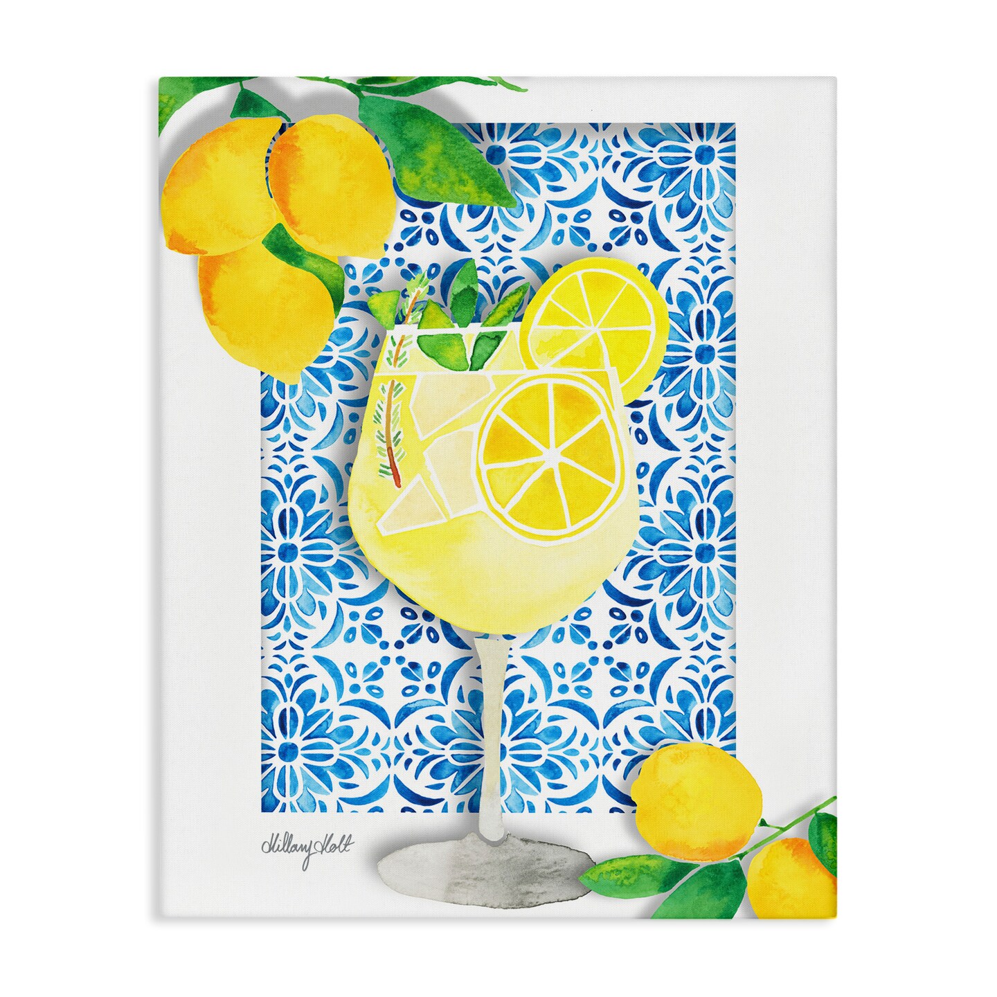 Stupell Industries Mediterranean Limoncello Drink Canvas Design by Hillary Holt