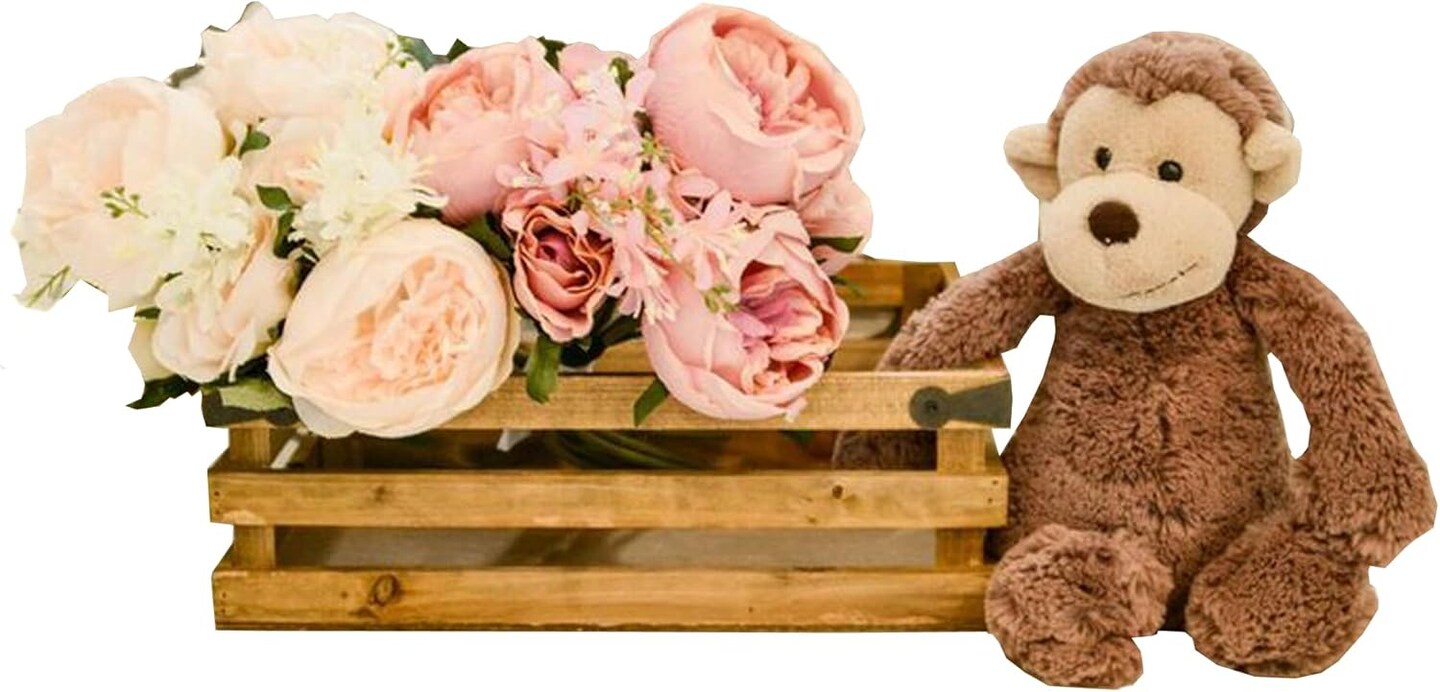 Rustic Small Wooden Crate, Gift Basket, Decorative Tray, Storage Organizer, Farmhouse Style Decor, Wood Storage Crates Container, Decorative Display Trays For Home Décor