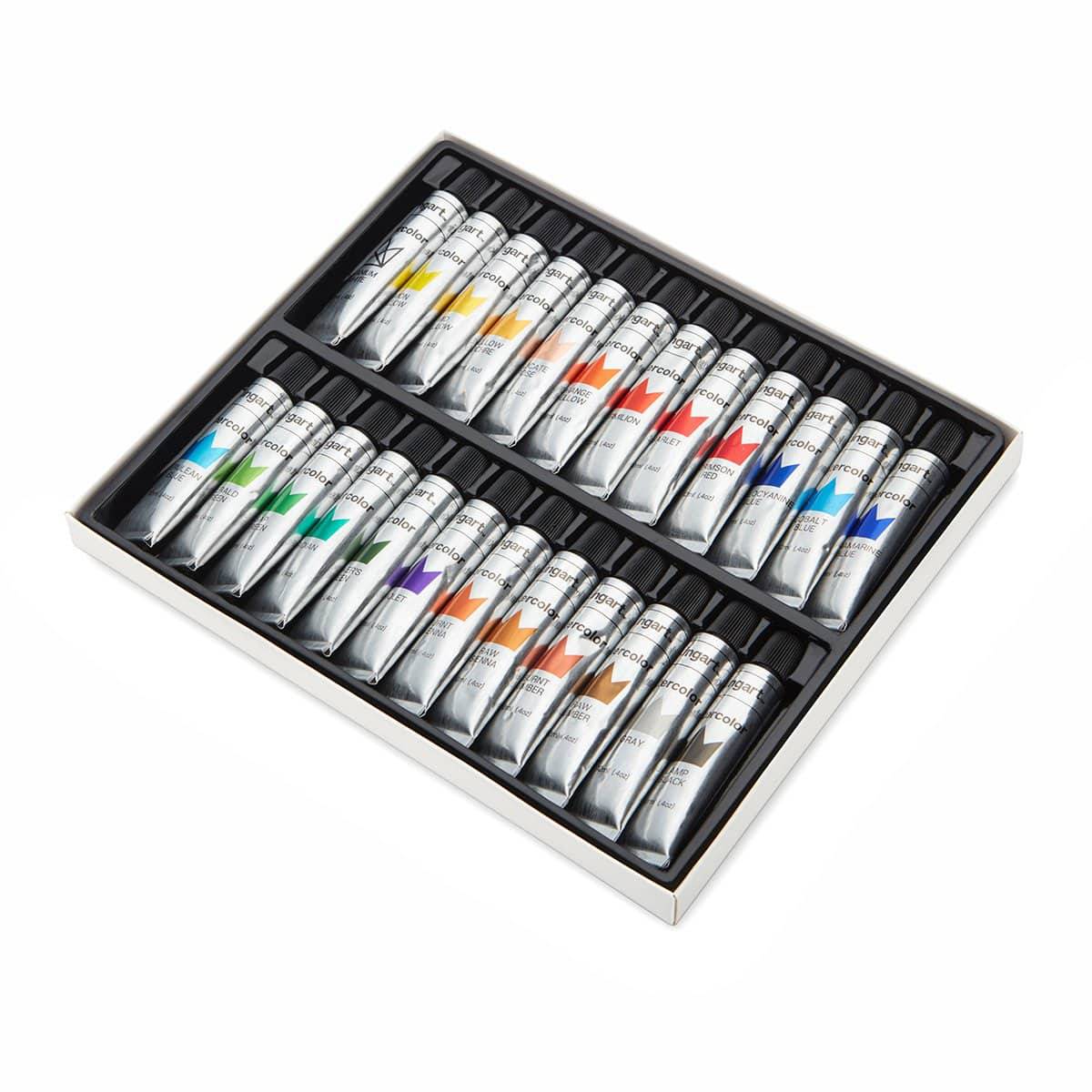 KINGART® PRO Artist Watercolor Paint, 12ml (.4oz), Set of 24 Unique Colors